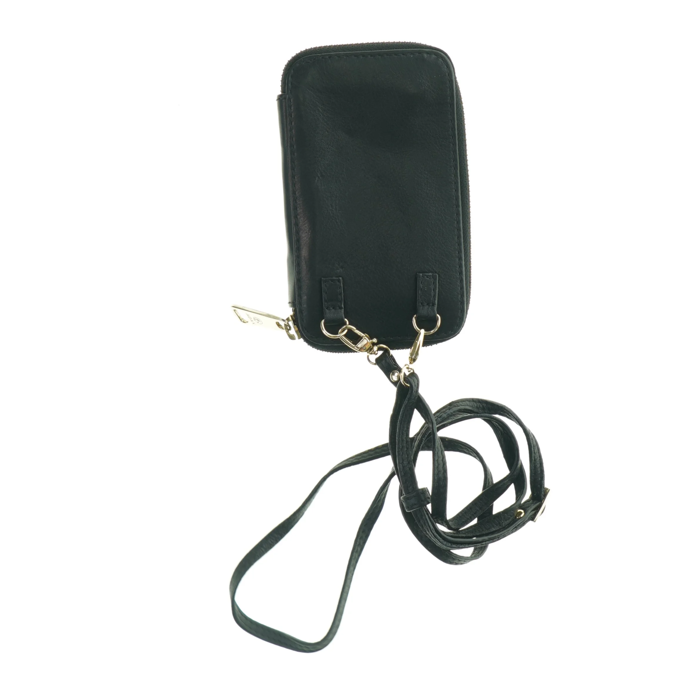 Sort lædertaske med skulderrem Adax (str. 15 x 9 cm)