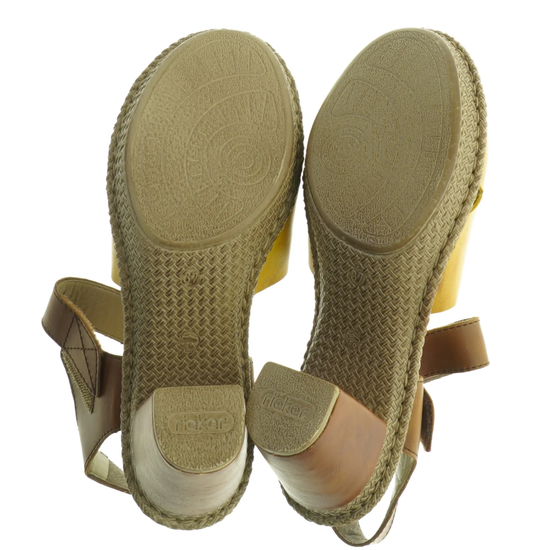 Lædersandaler med hæl fra Rieker (str. 37)