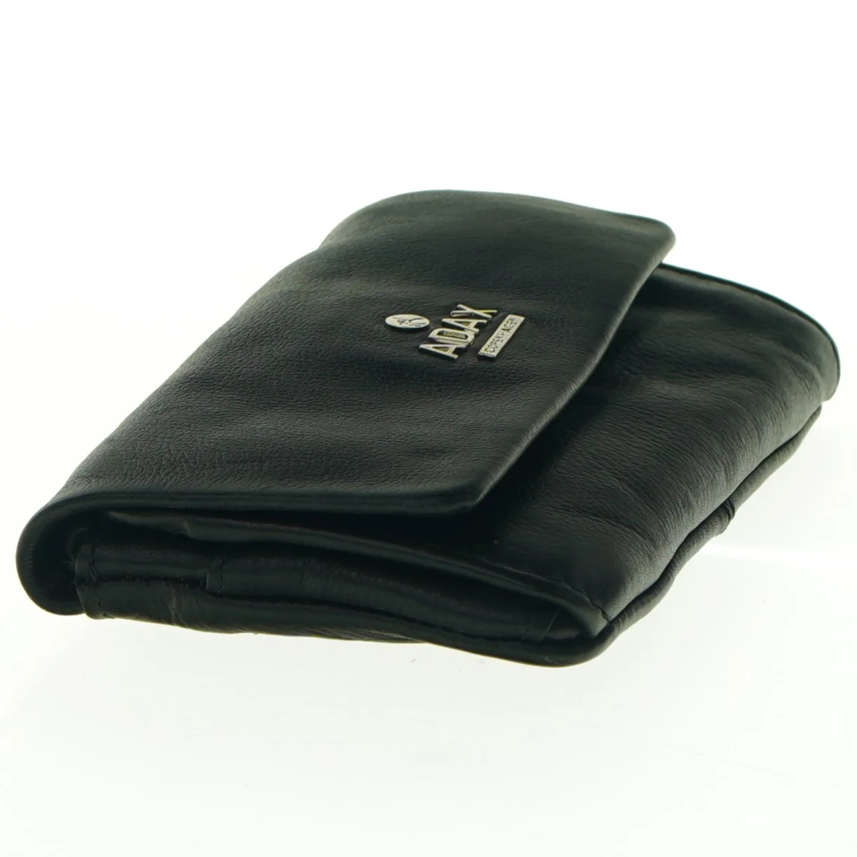 Sort læderpung fra Adax (str. 17 x 10 cm)