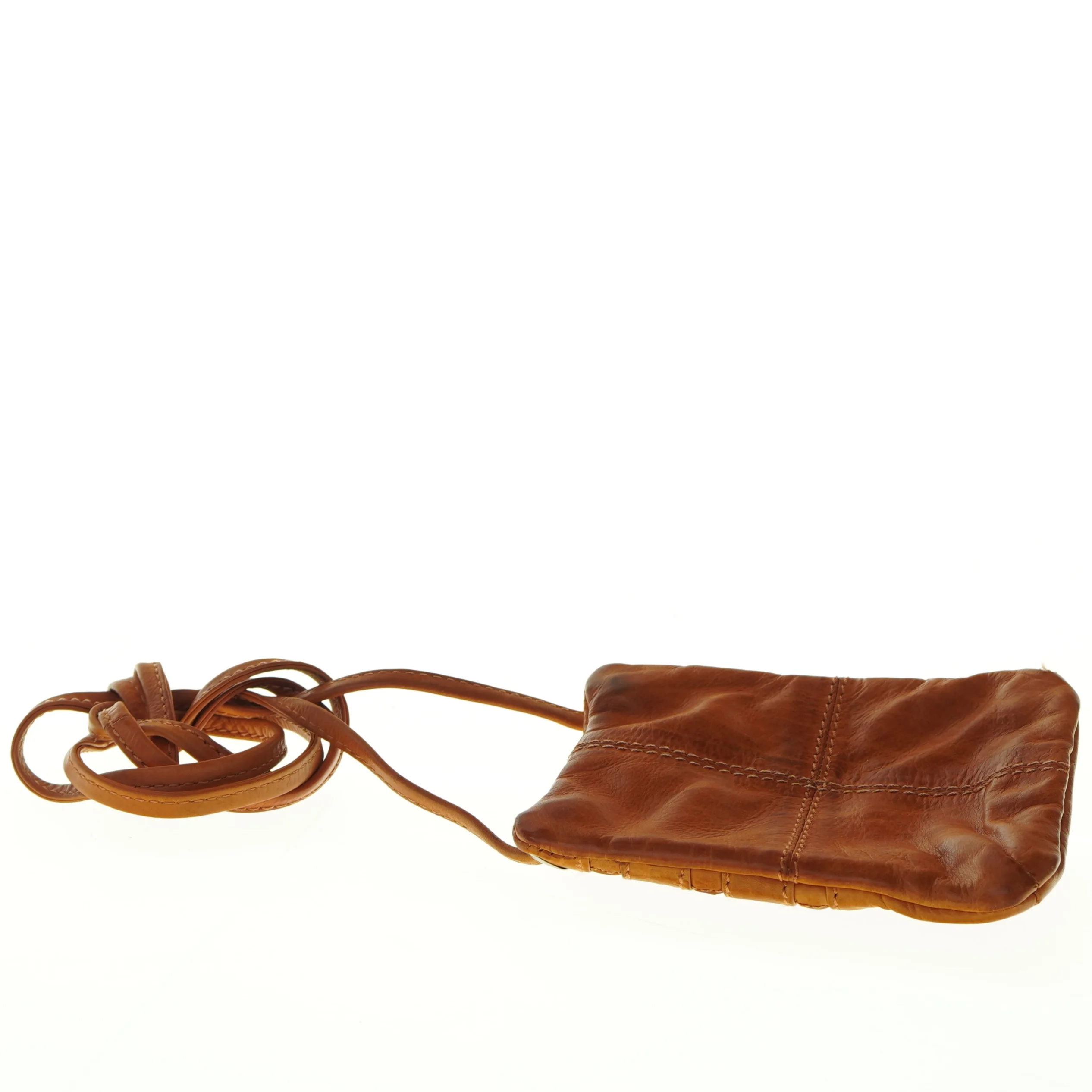 Læder crossover taske (str. 14 x 11 cm)