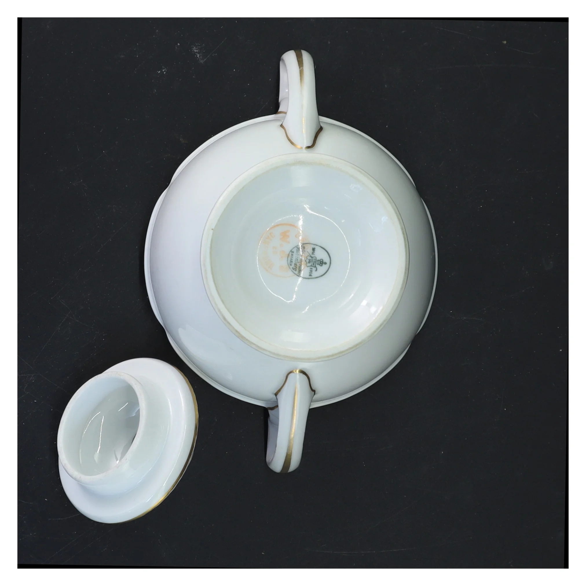 Porcelæn sukker skål fra Bavaria (str. 12x16 cm)