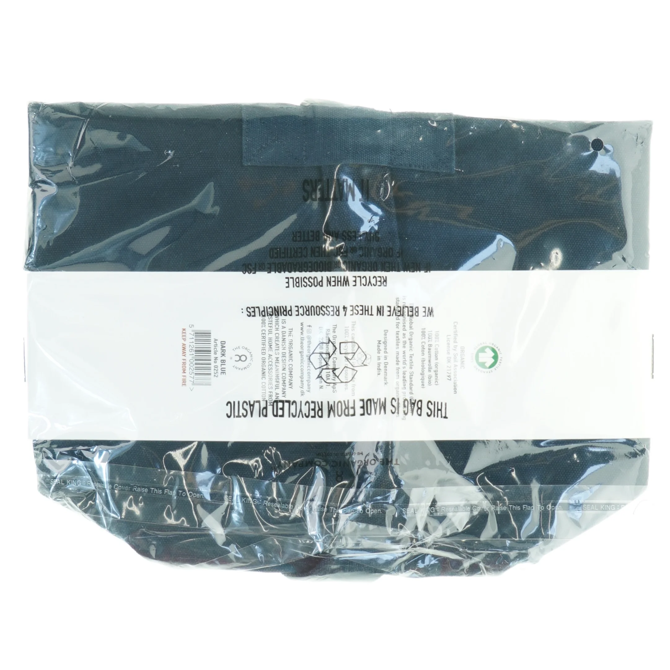 Mørkeblå frokosttaske fra The Organic Company (str. 30 x, 39 x 12 cm)