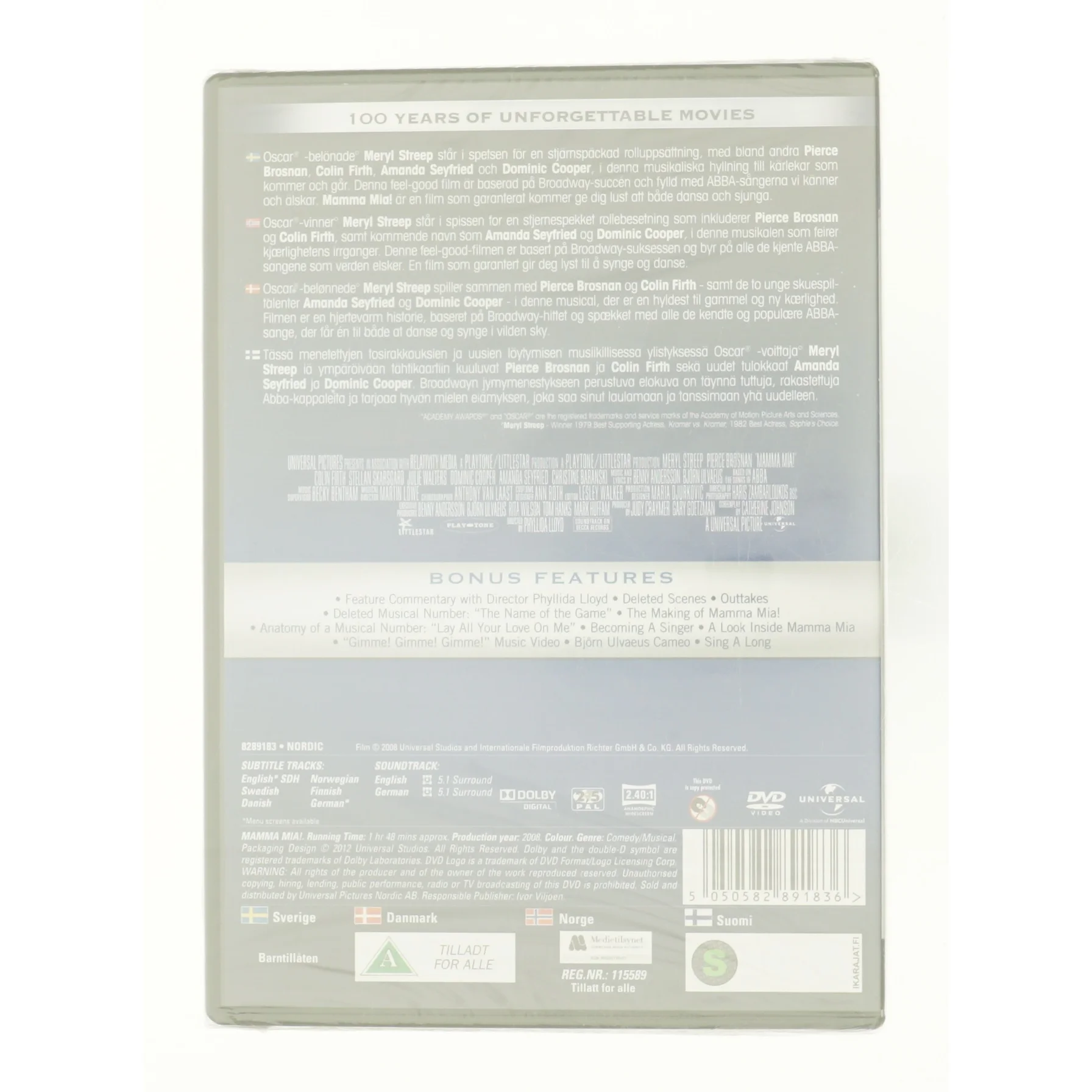 Mamma Mia! fra DVD