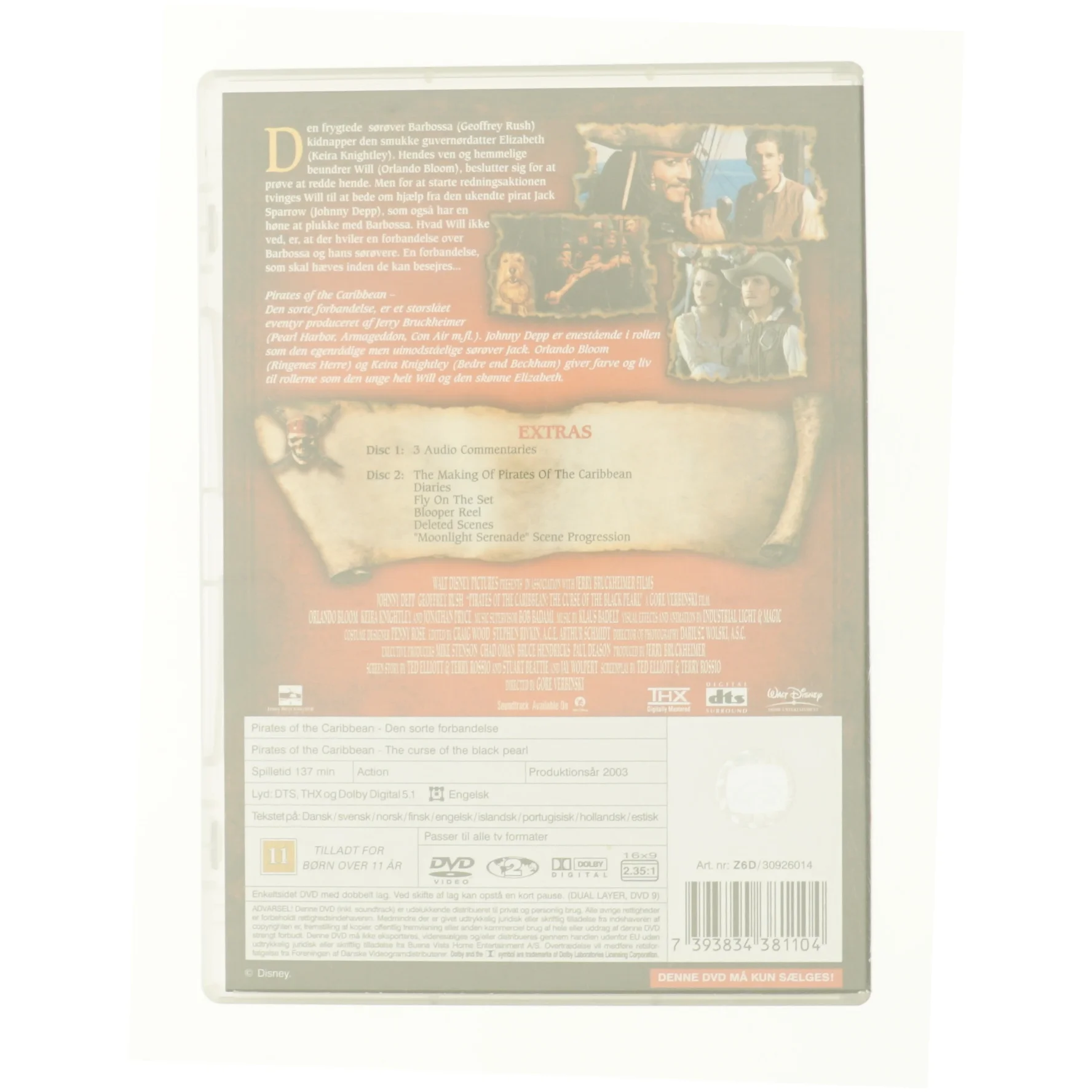 Pirates of Carribean fra DVD