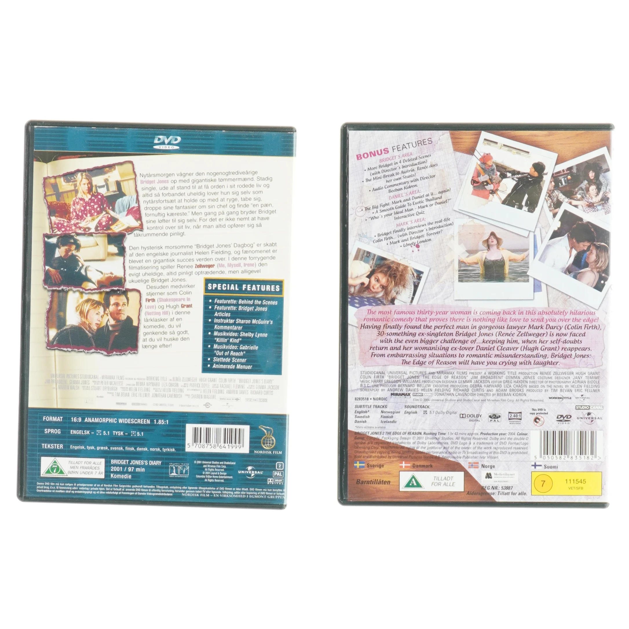 Bridget Jones 1 og 2 fra DVD