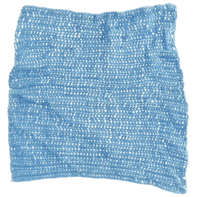Blåt strikket tæppe (str. 29 x 29 cm)