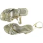 Guld sandaler med slangeskindslook (str. 37)