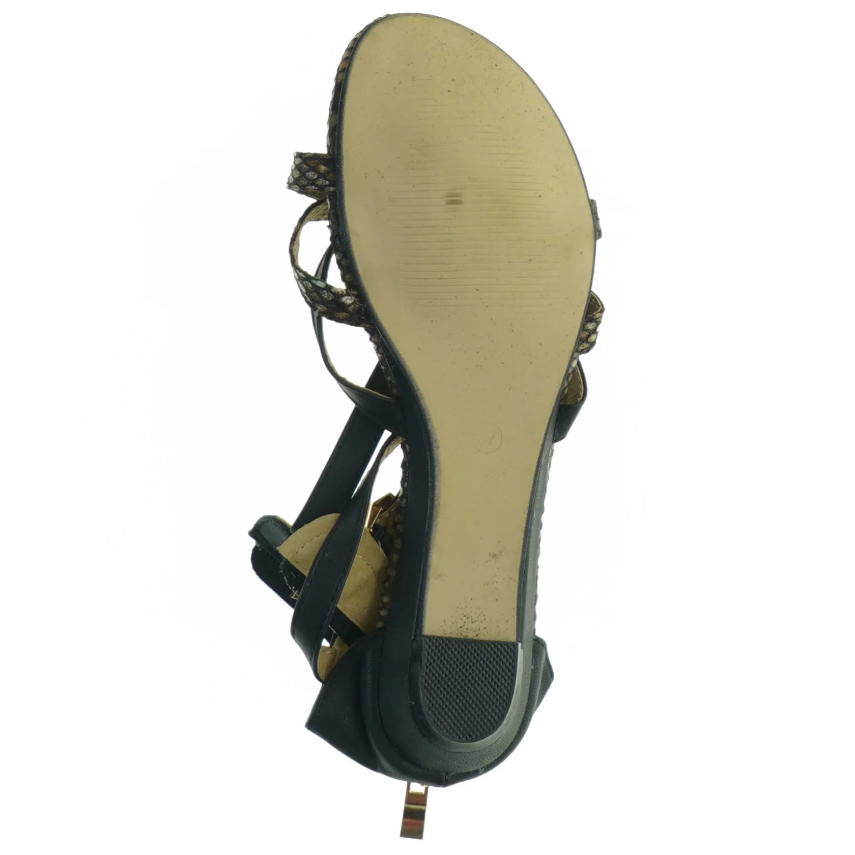 Sorte sandaler med hæl og lynlås (str. 37)