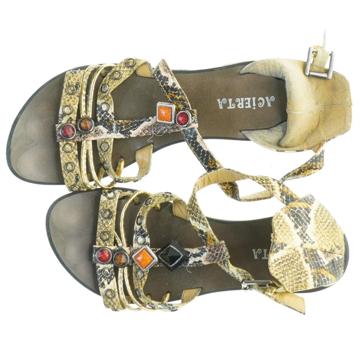 Flade sandaler med sten detaljer fra Acierta (str. 36)