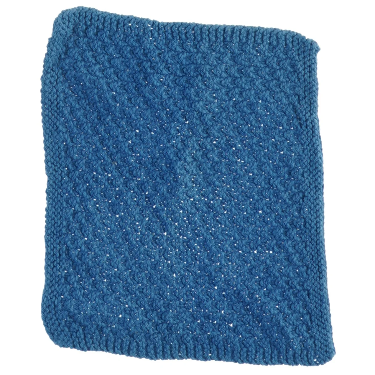 Strikket blå klud (str. 23 x 18 cm)