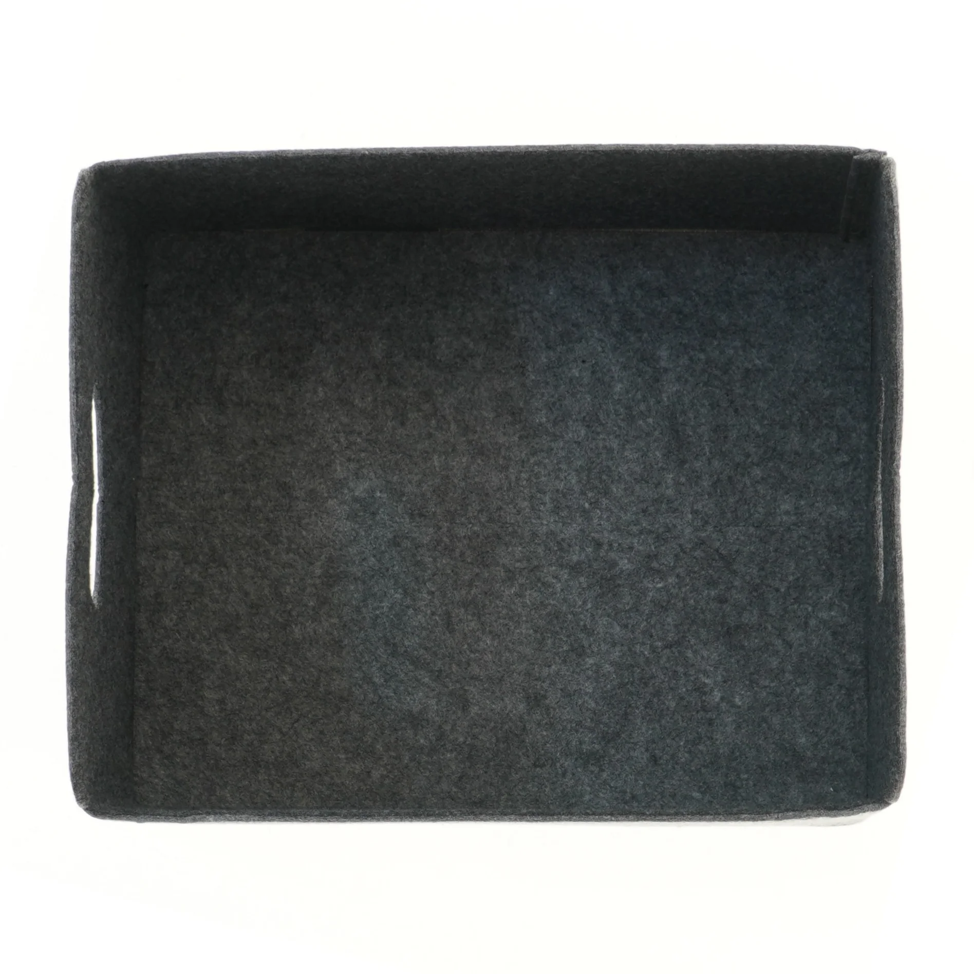 Grå opbevaringskasse i filt (str. 31x25x13 cm)
