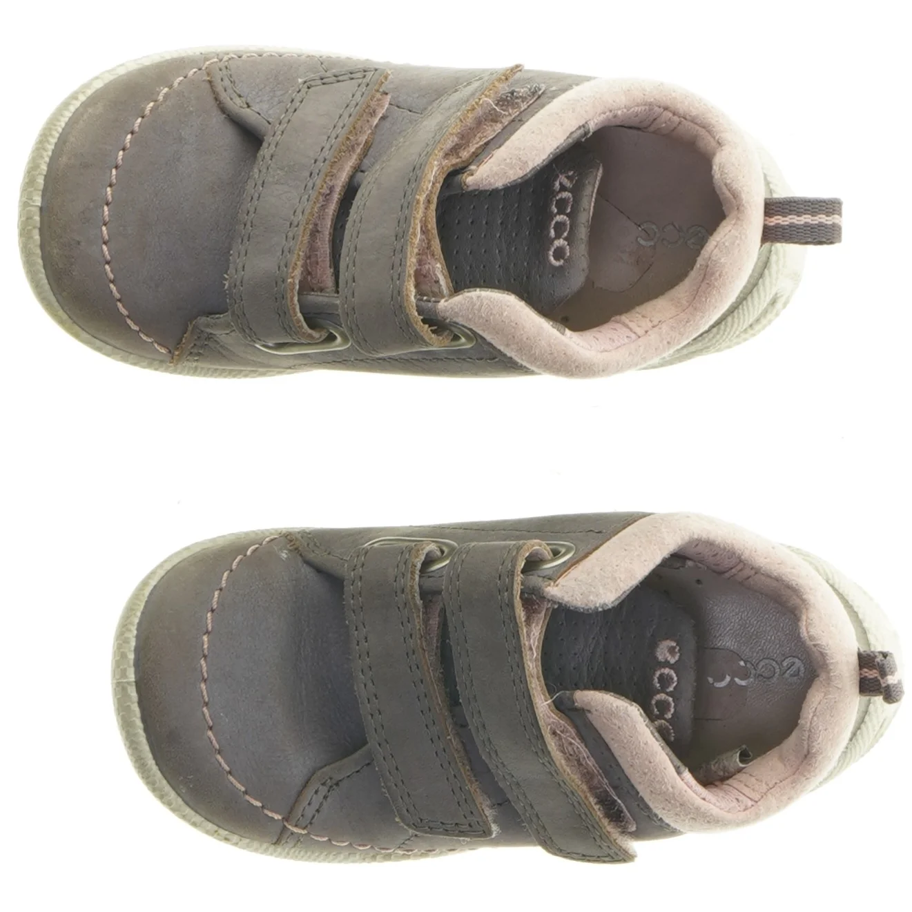 Grå og pink børnesko med velcro fra Ecco (str. 23)