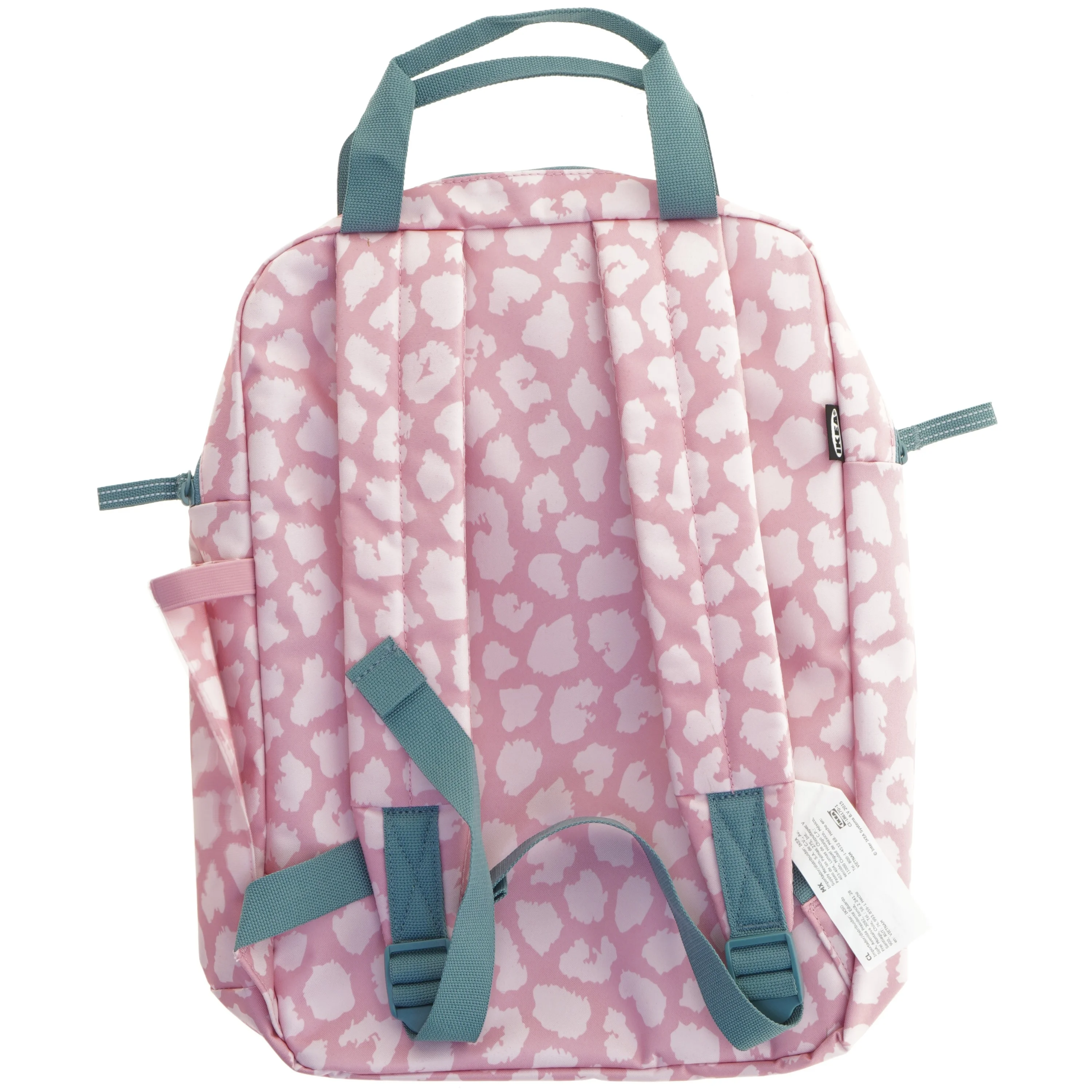 Lyserød og grå børne rygsæk med dyremønster fra IKEA (str. 40 x 32 cm)