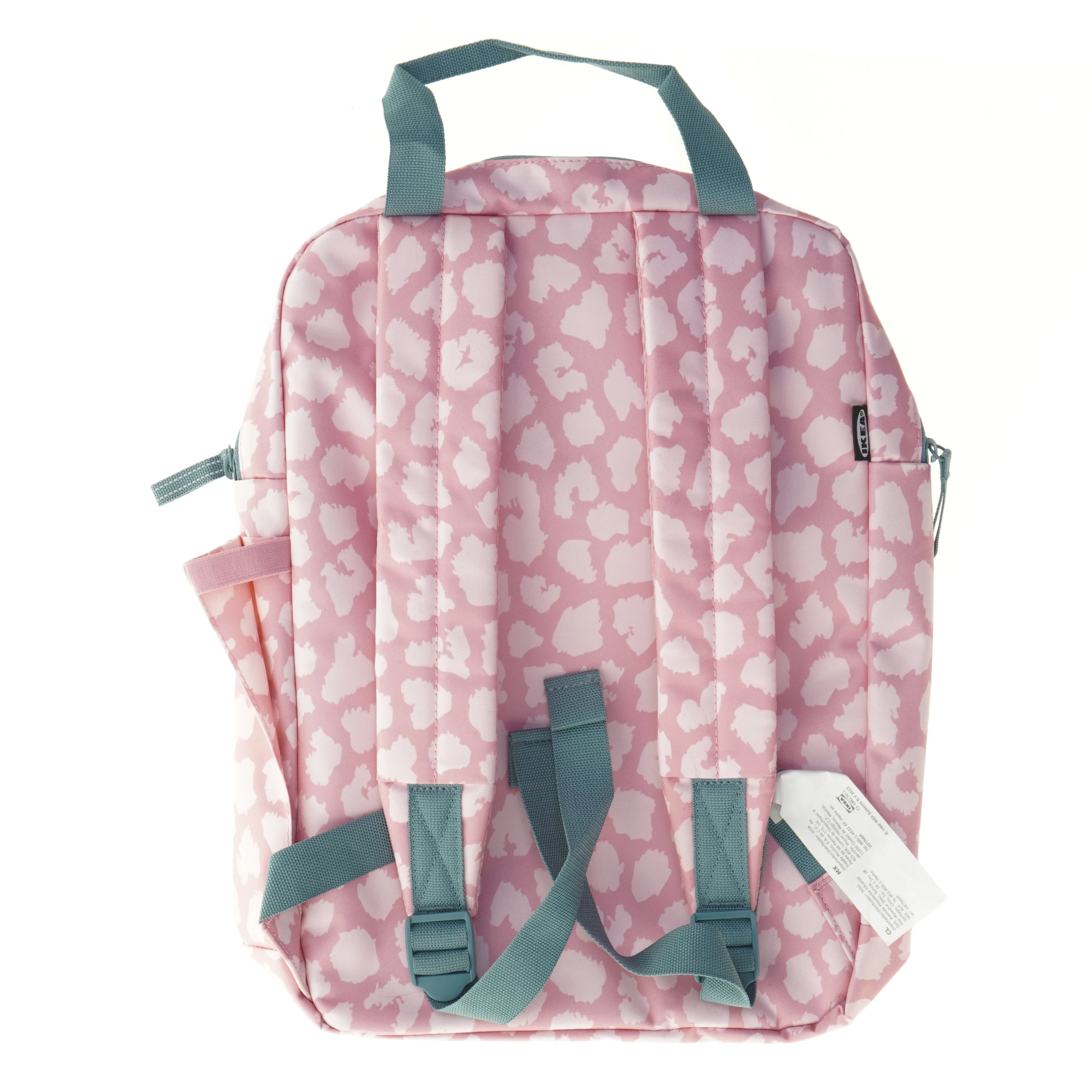 Lyserød og grå børne rygsæk med dyremønster fra IKEA (str. 40 x 32 cm)