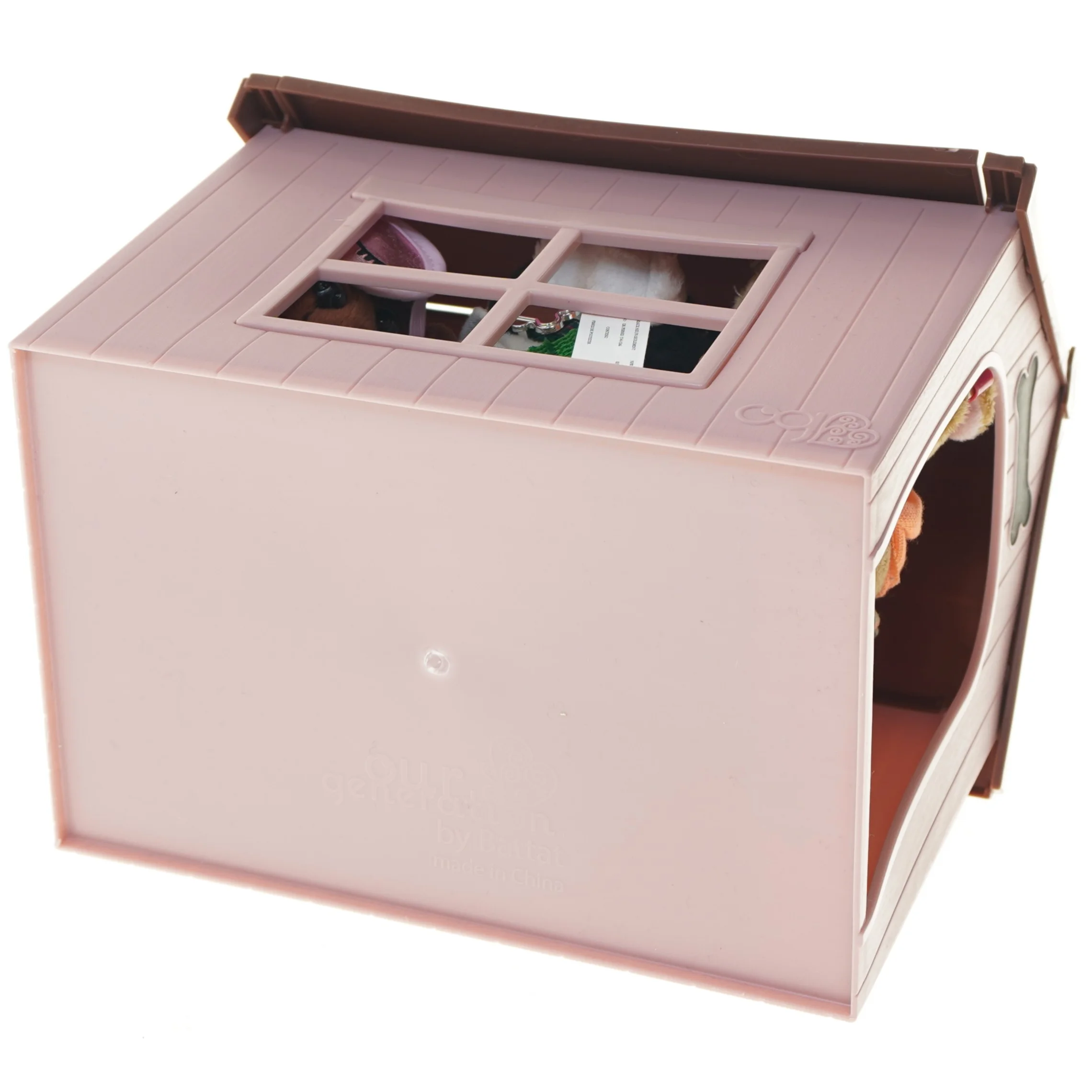 Hundehus med legetøjsdyr fra Our Generation (str. 24x25x17 cm)