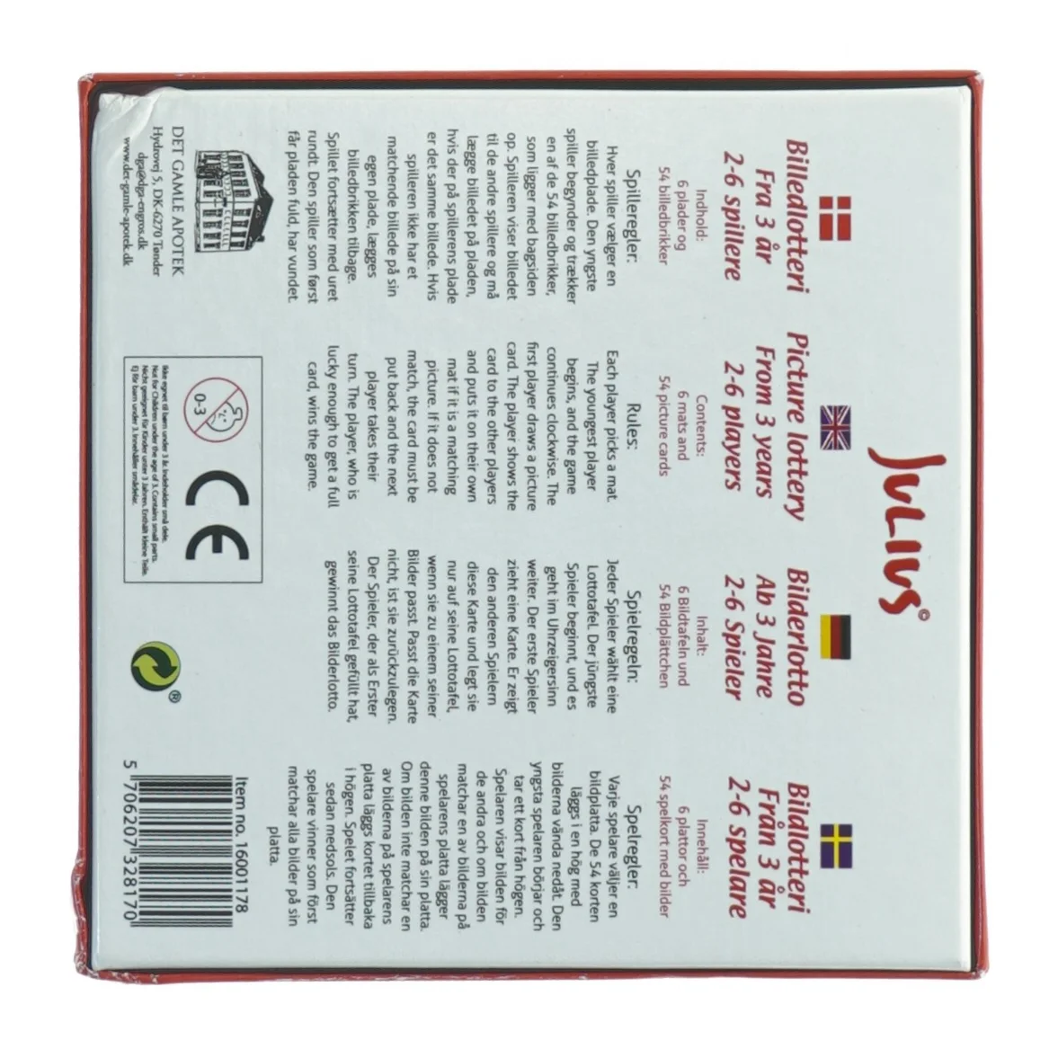 Jule-Billedlotteri fra Julius (str. 14 x 14 x 4 cm)