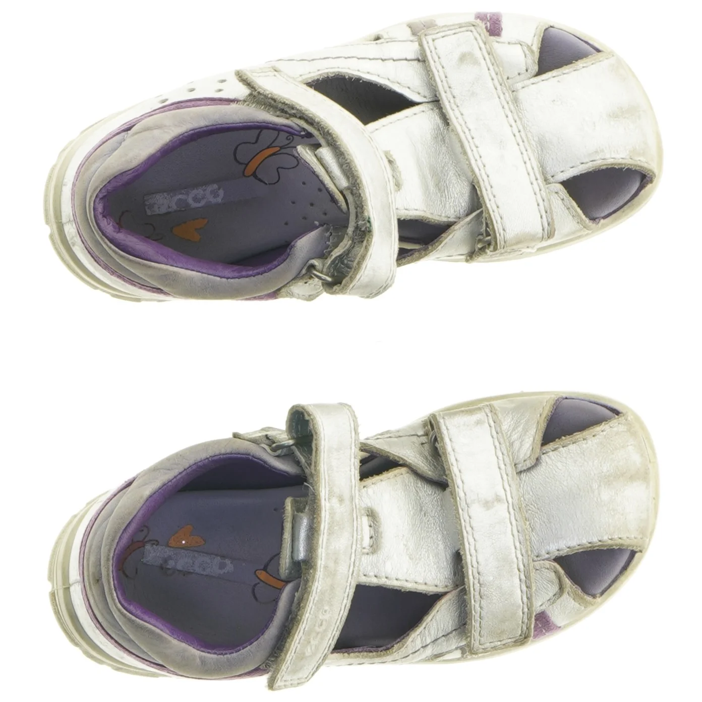 Sølvfarvede børnesandaler fra Ecco (str. 25)