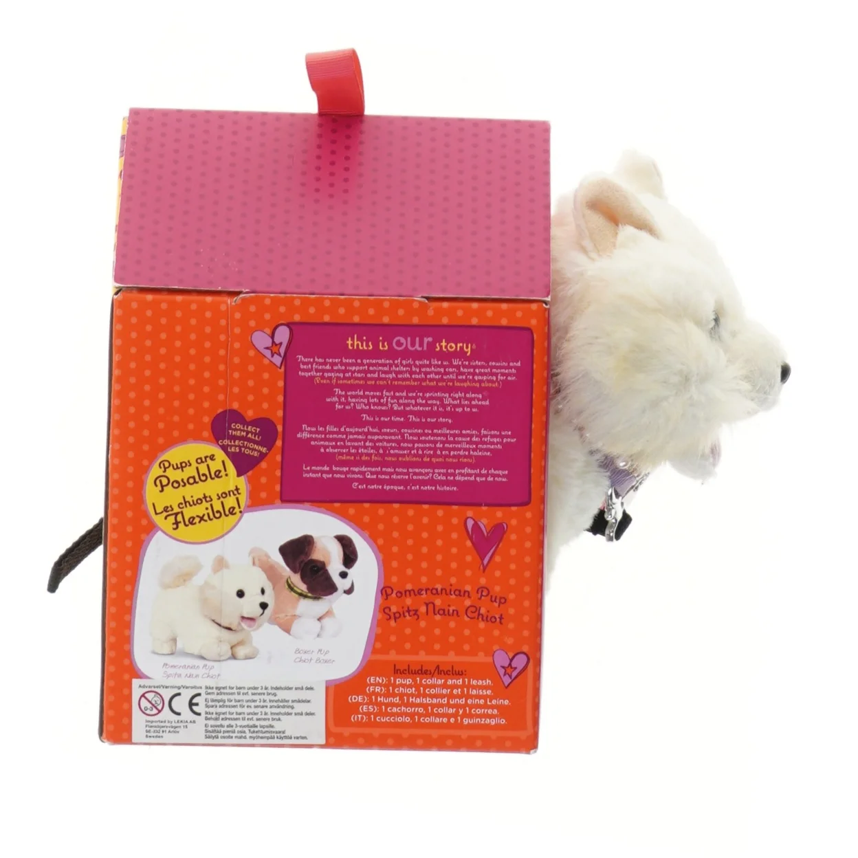 Poserbar Pomeranian hundelegetøj fra Our Generation (str. 20x13x10 cm)