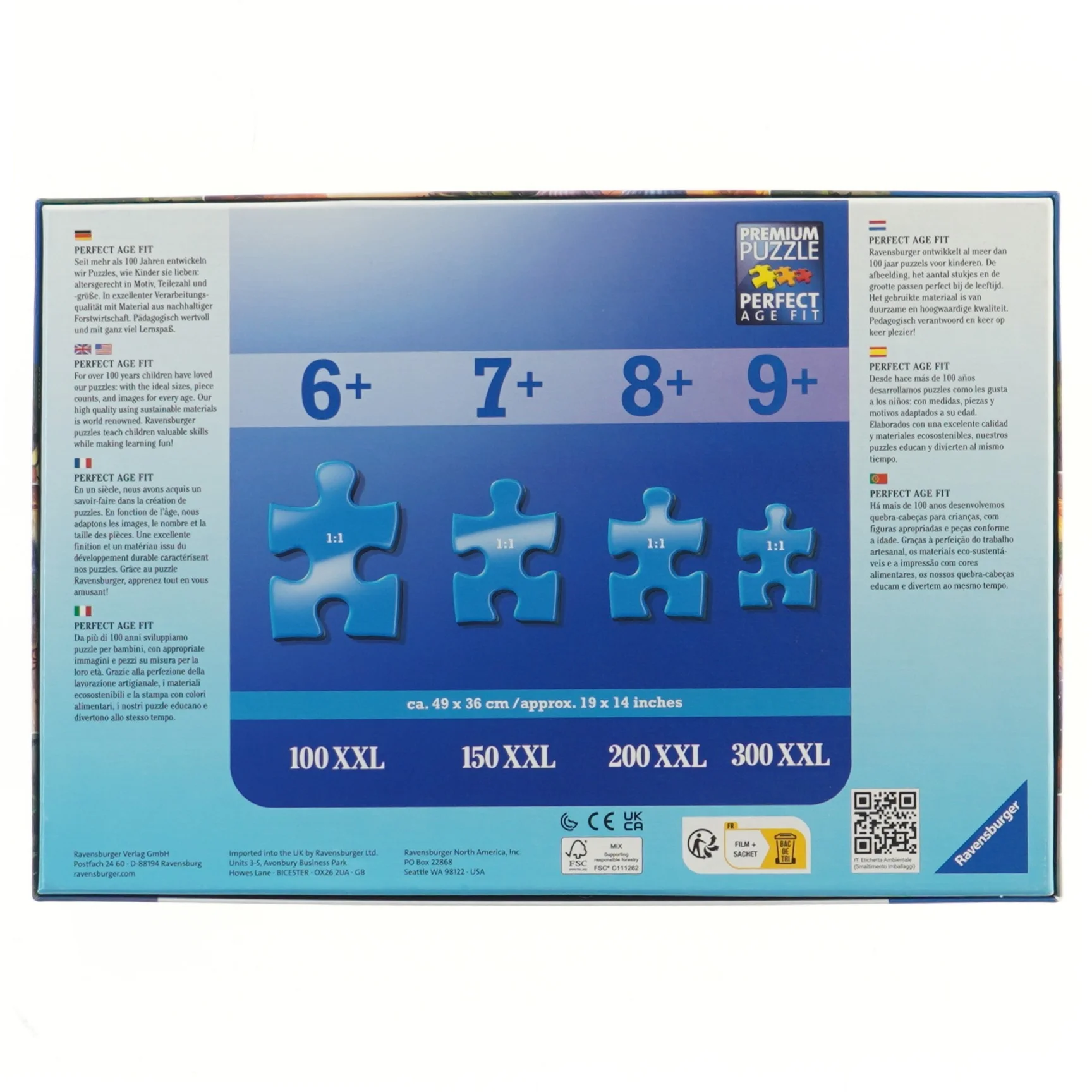Puslespil med 300 brikker fra Ravensburger (str. 300 brikker cm)