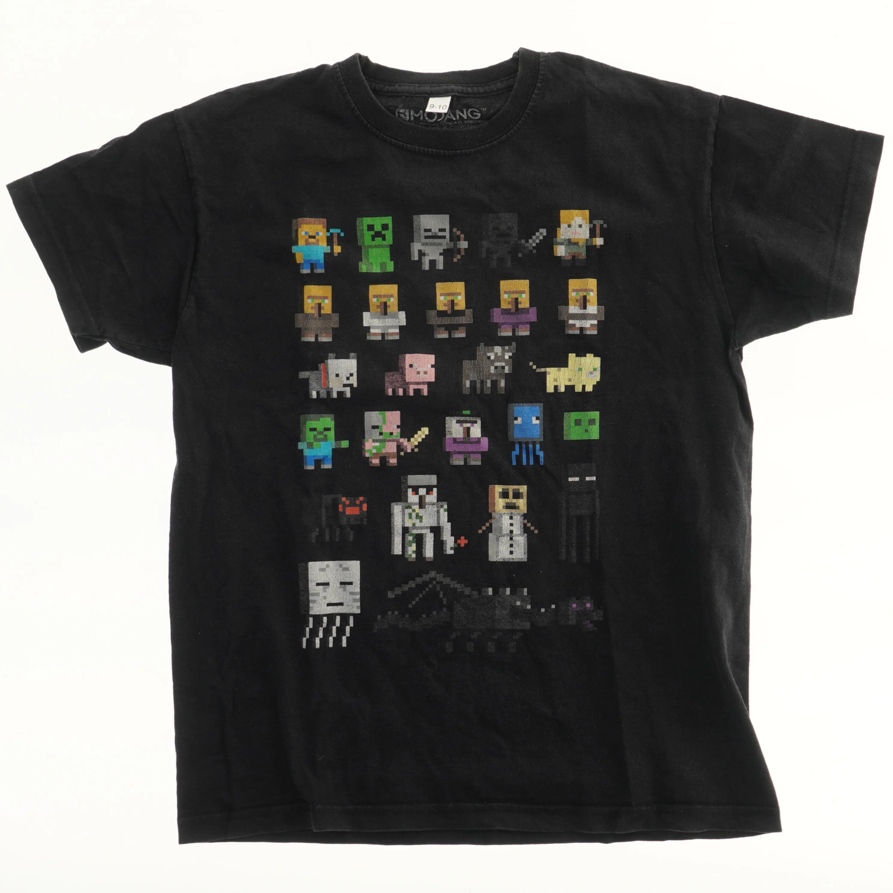 Sort T-shirt med pixelgrafik (str. 140)