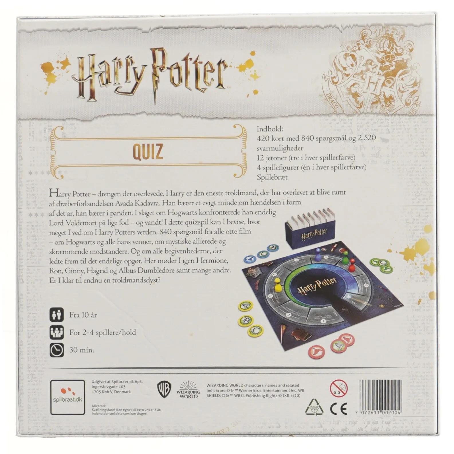 Harry Potter quizspil fra Harry Potter (str. 30x30 cm)