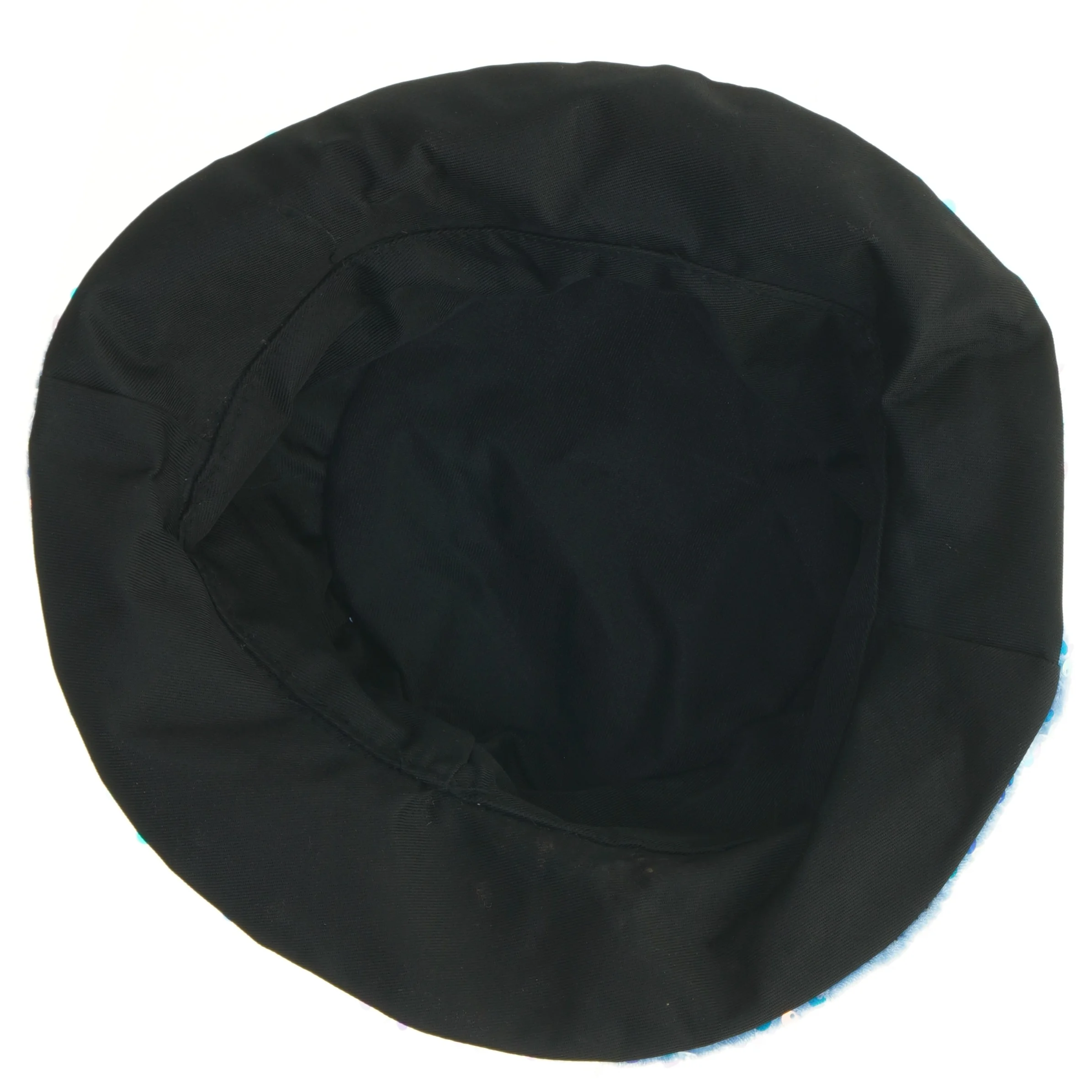 Blå hat med pailletter (str. Ø 20 cm)