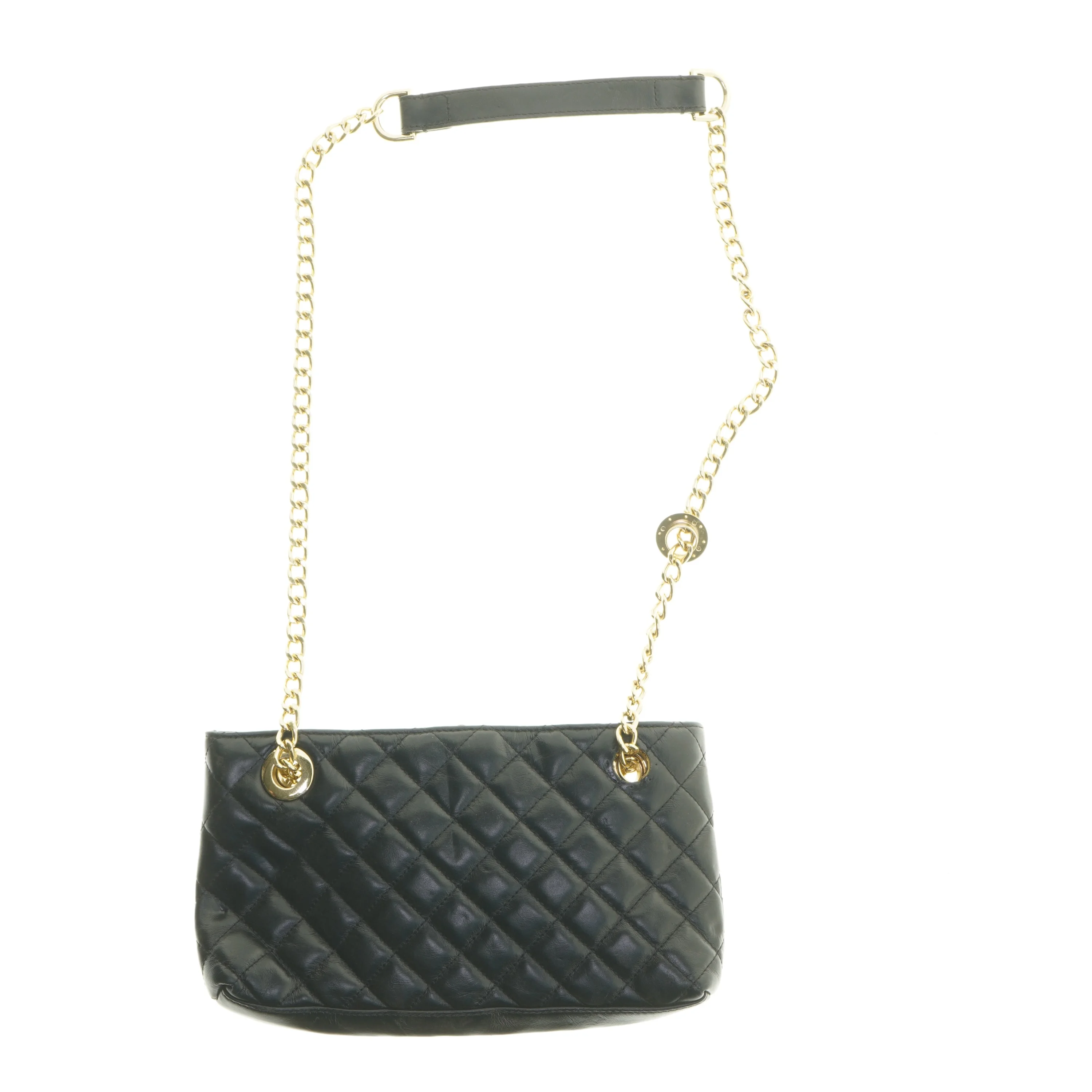 Sort skuldertaske med guldkæde fra Jaeger (str. 29x16,5 cm)