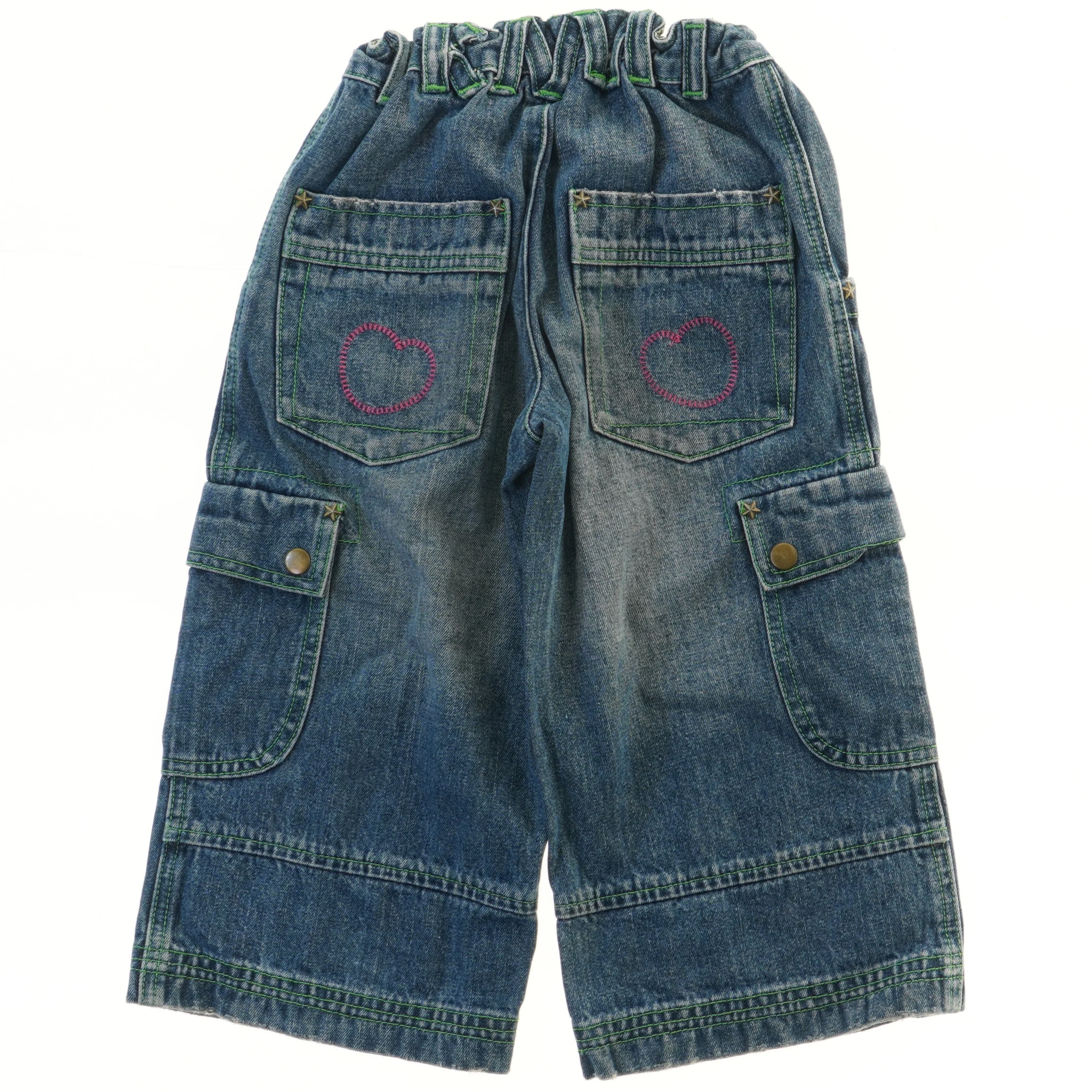 Børnejeans med lommer og broderi (str. 116)