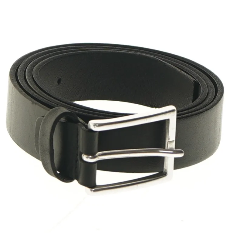 Sort bælte med spænde (str. 126 cm)