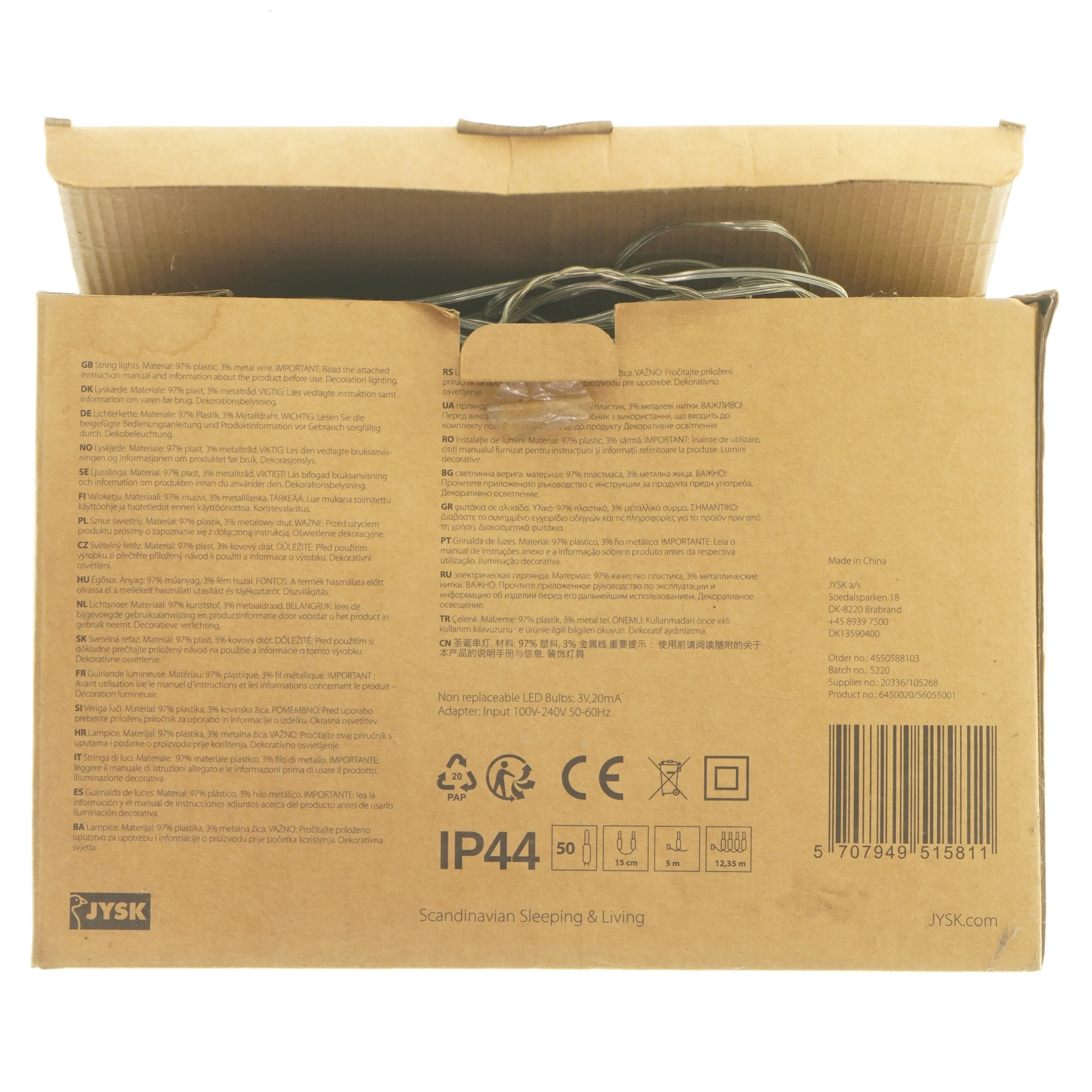 LED lyskæde med 50 lys fra Fink