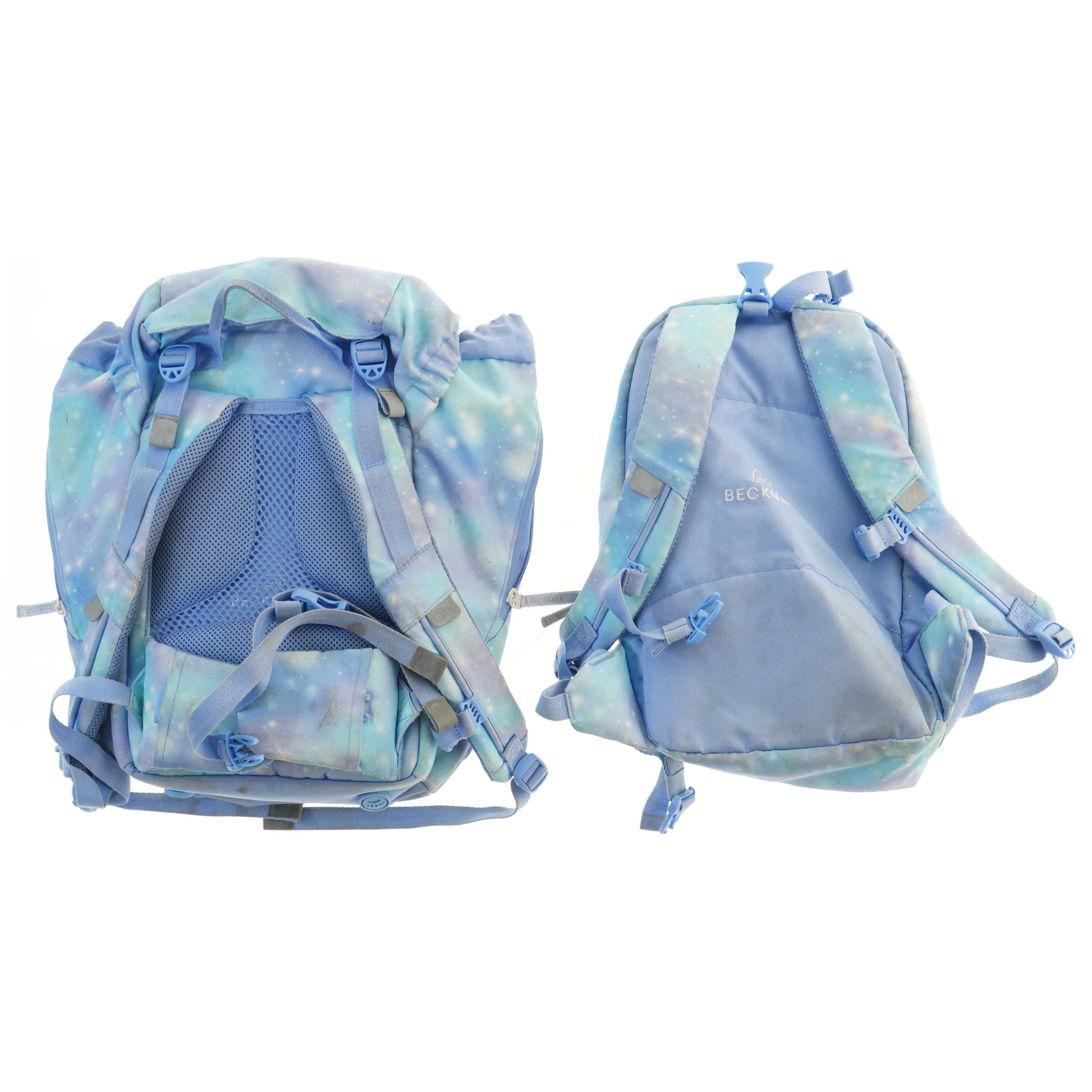 Lyseblå rygsæk med unicorn motiv fra Beckmann (str. 45x40 cm)