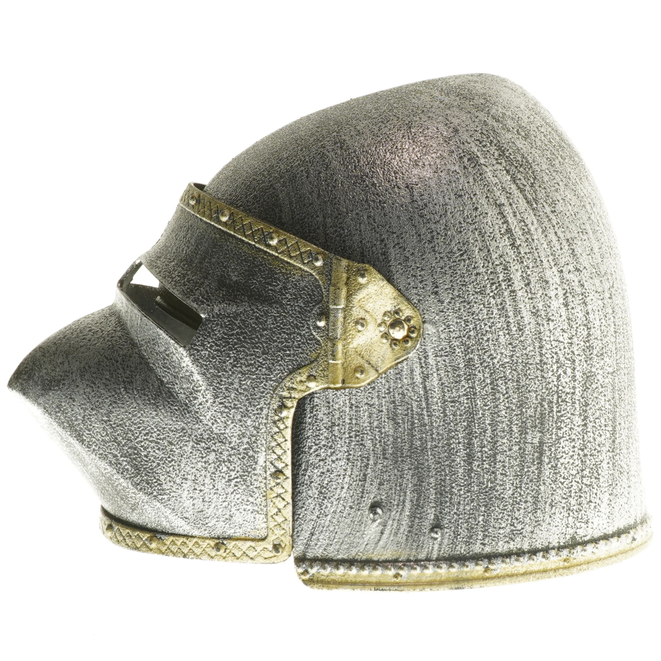 Gammel ridderhjelm i plast (str. 25,5 cm)