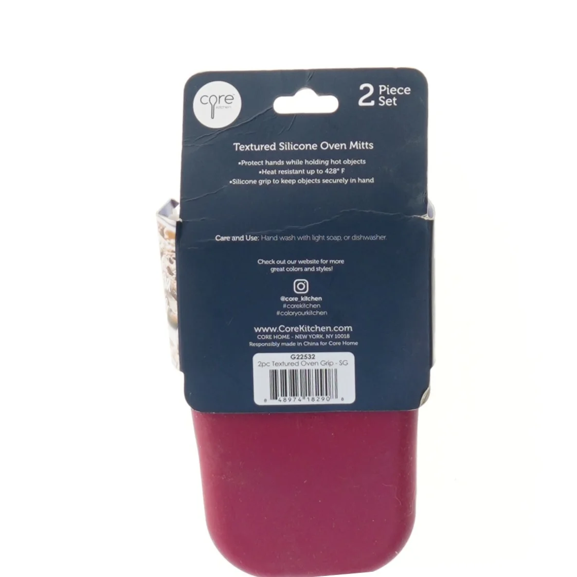 Nyt Sæt med 2 silikone grydelapper fra Core Kitchen (str. 15x6x8,5 cm)