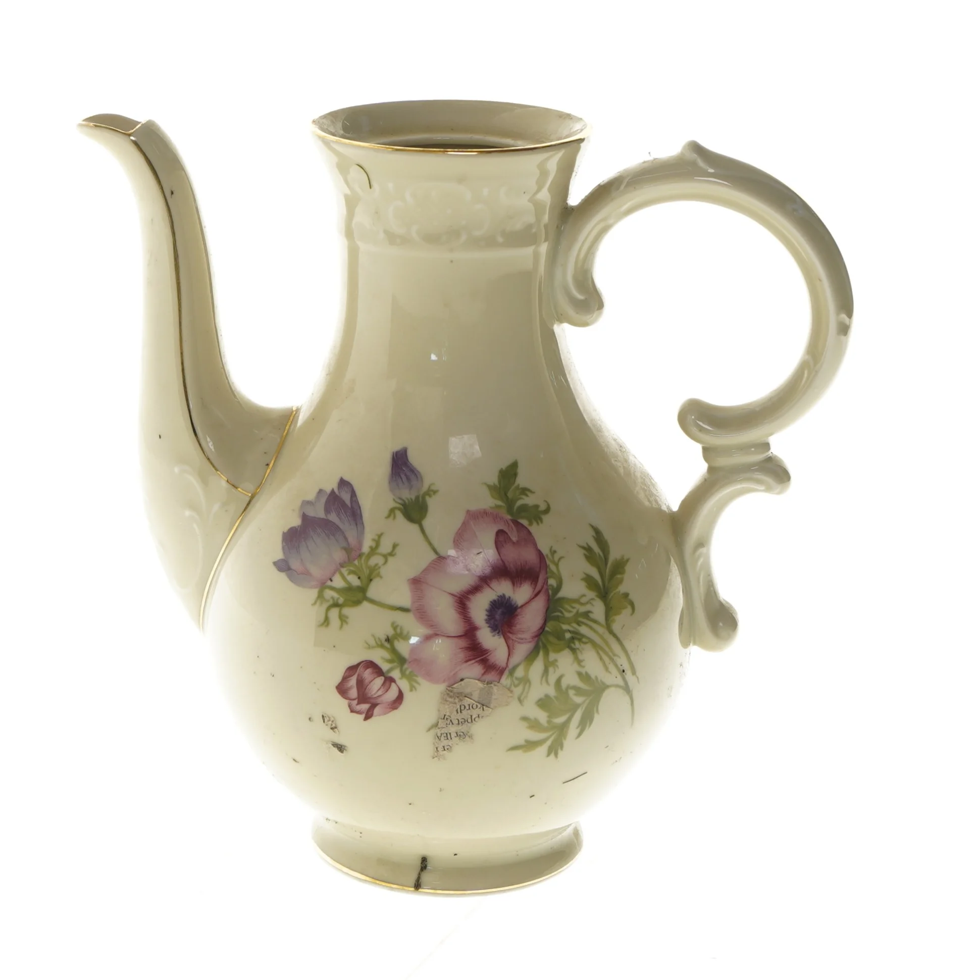 Porcelænskande med blomsterdesign (str. 22 cm)