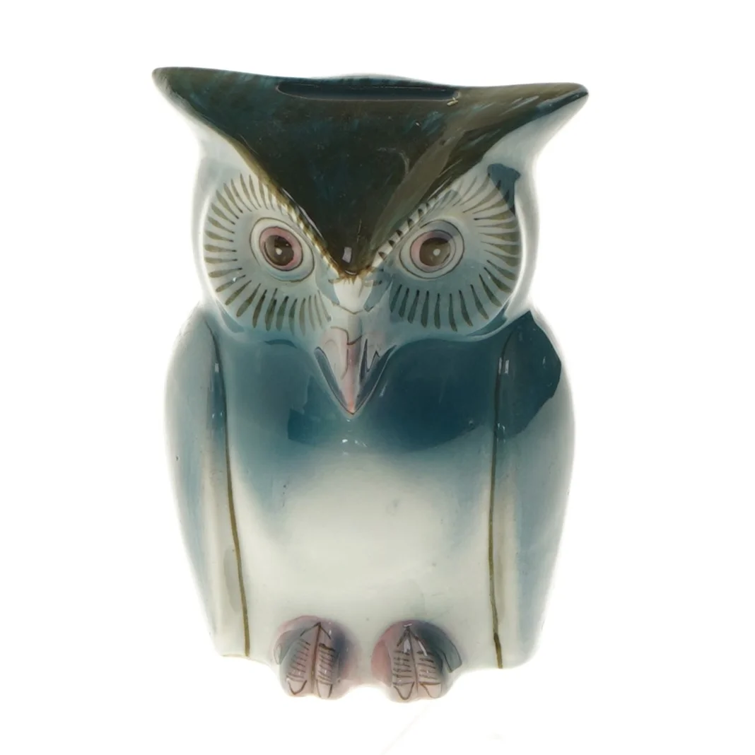 Retro Ugle formet sparegris (str. 13,5x9 cm)