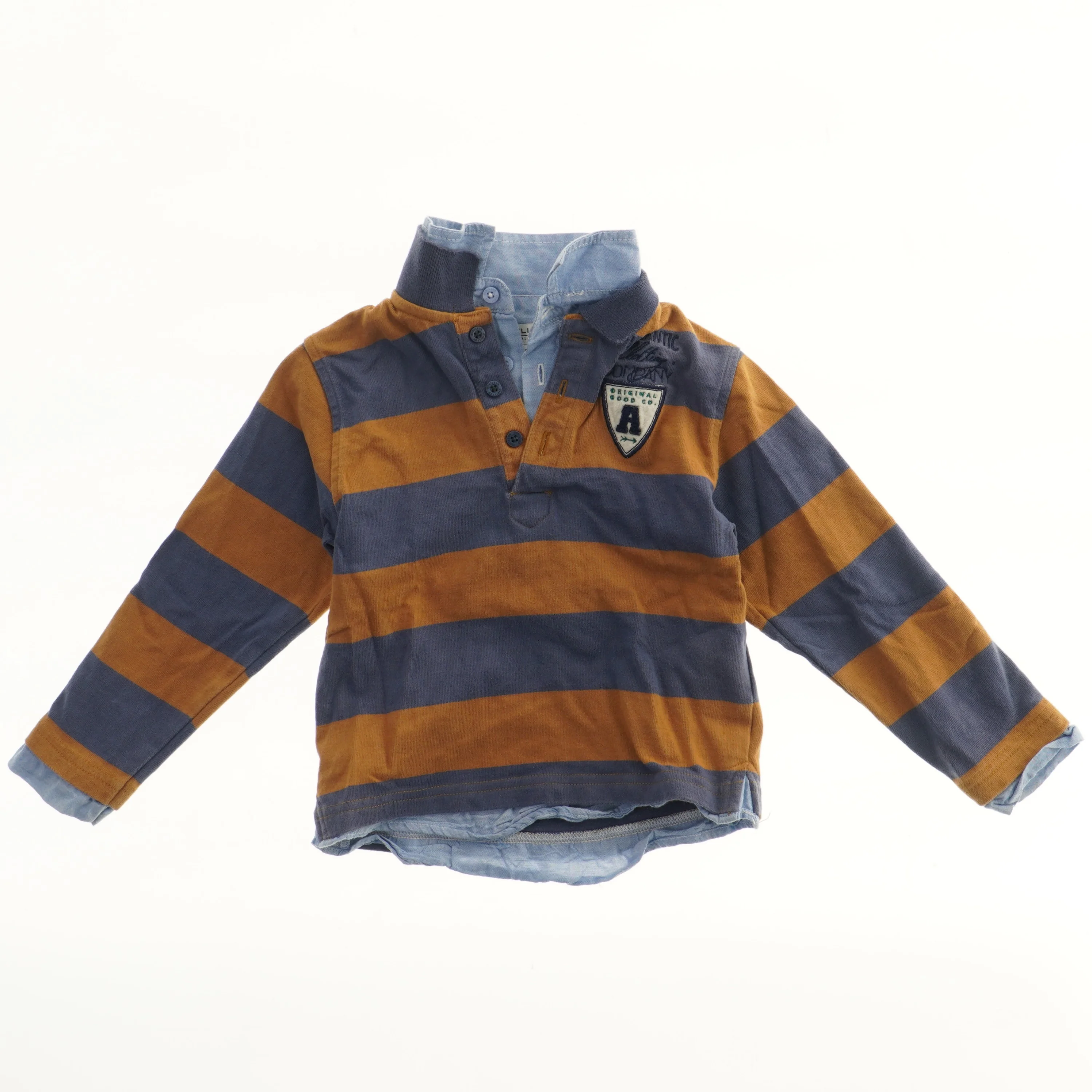 Cyrillus Langærmet polotrøje med striber (str. 92)