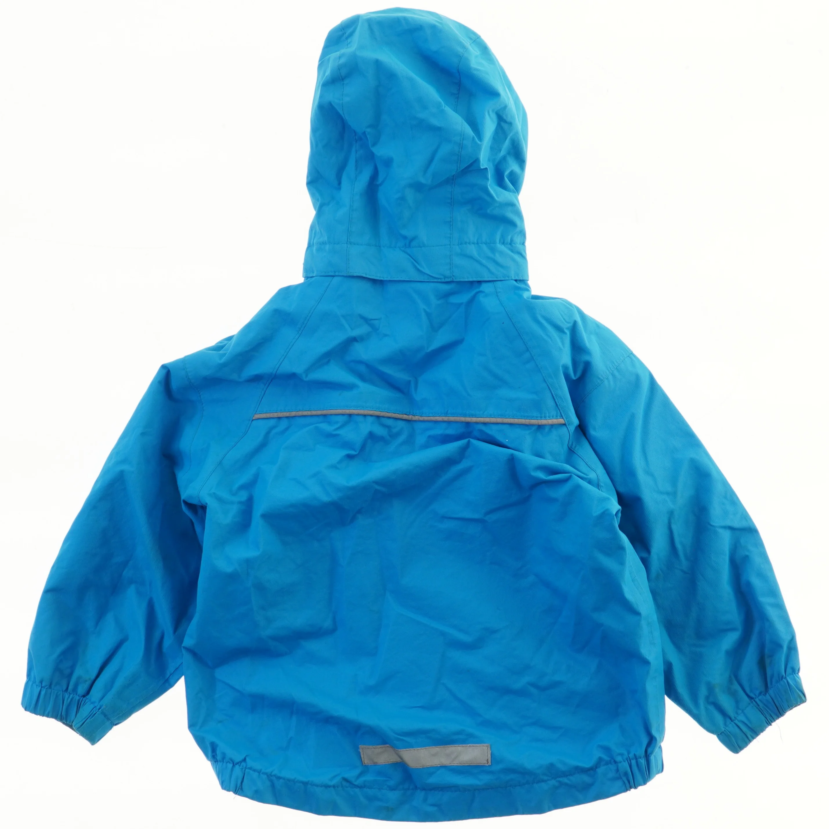 Blå regnjakke med hætte (str. 92)