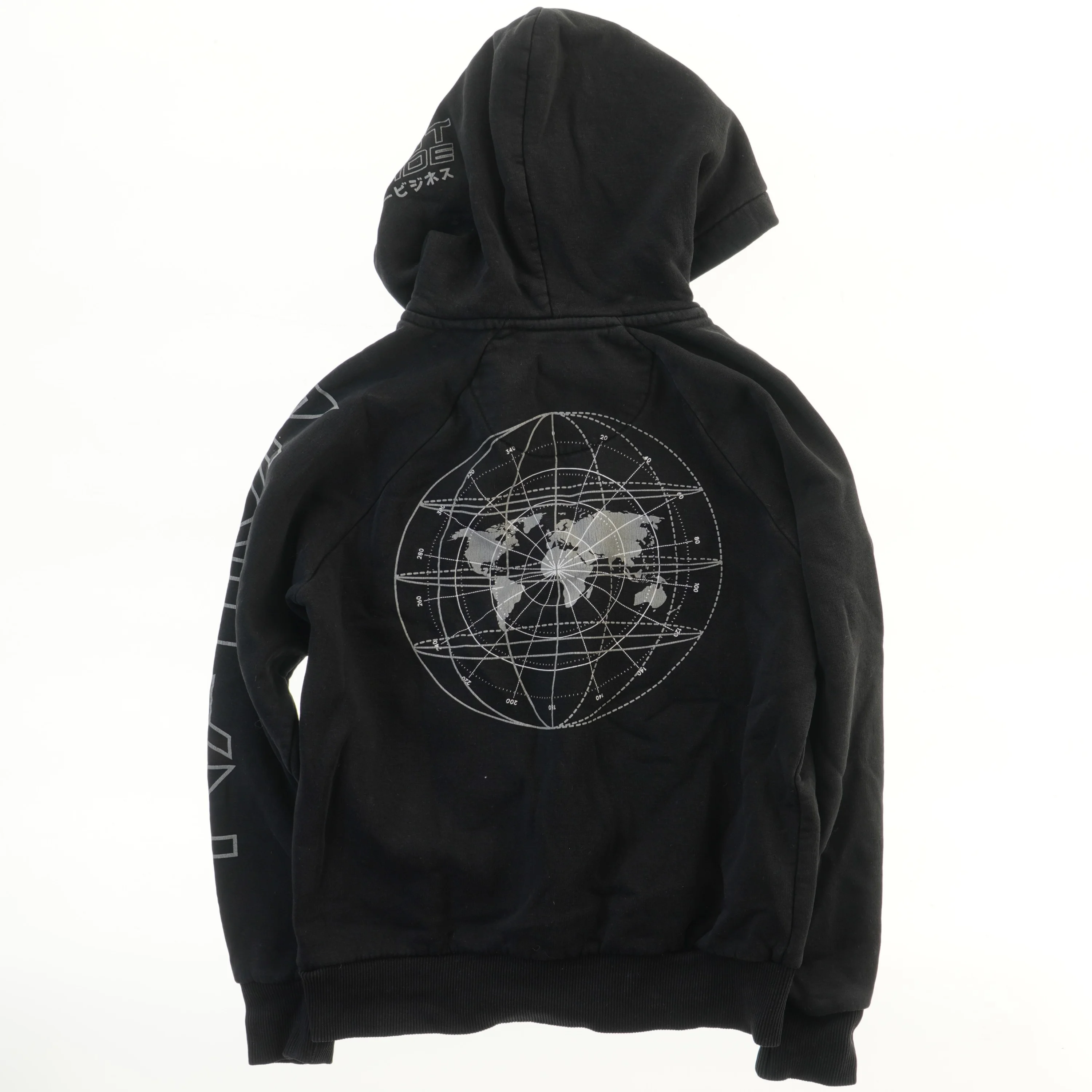 Sort hættetrøje med grafisk print fra First grade (str. XS)