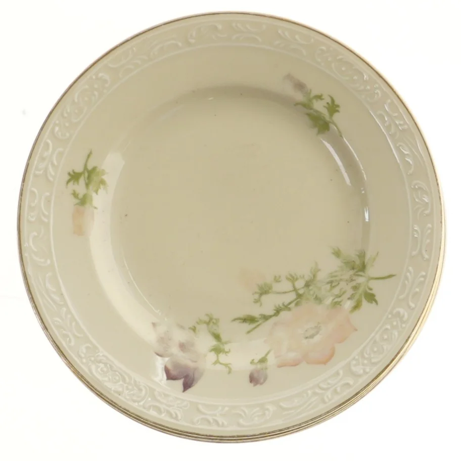 Sæt af 9 tallerkener med blomstermønster (str. 9 stk Ø 17 cm)