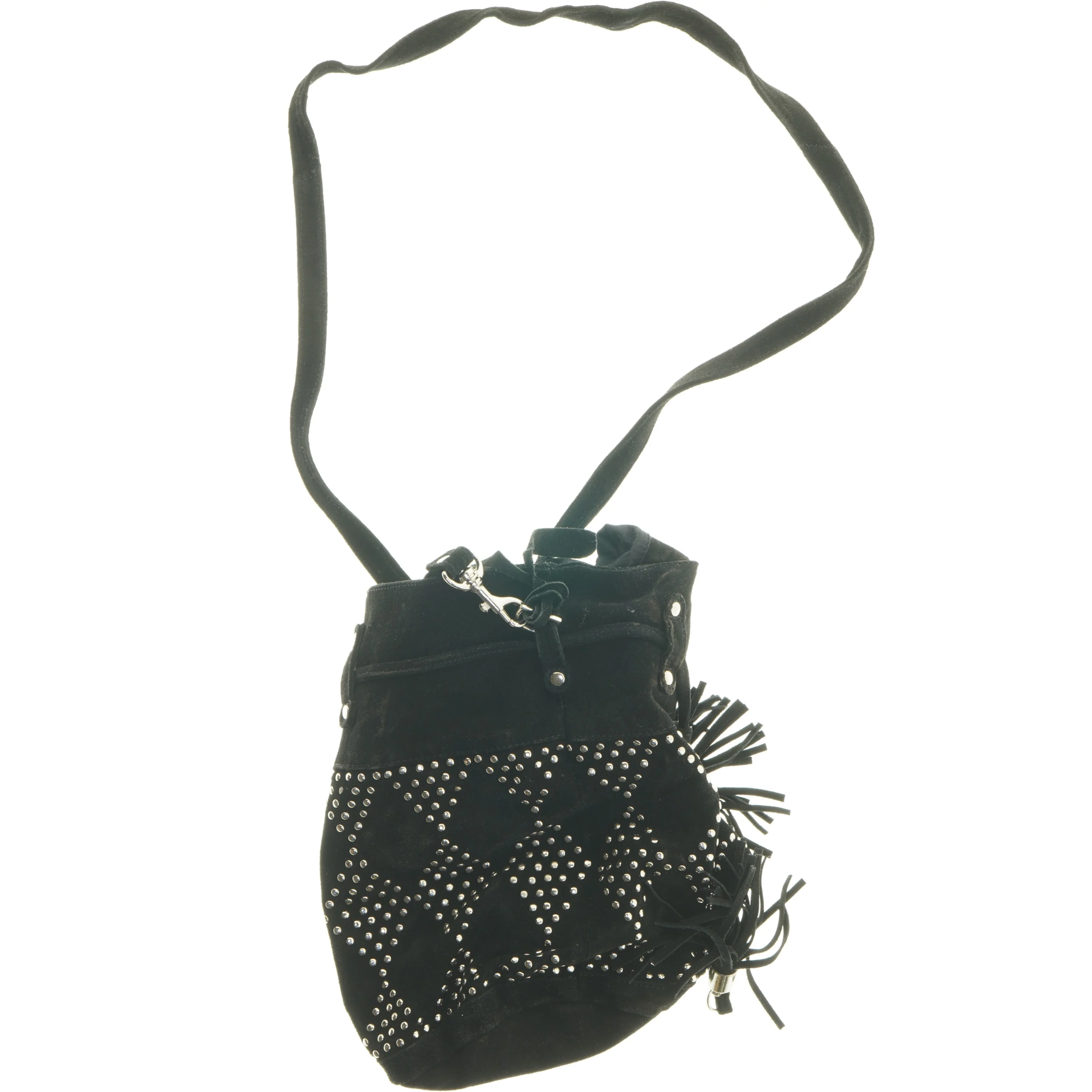 Sort skuldertaske med nitter (str. 36x28 cm)