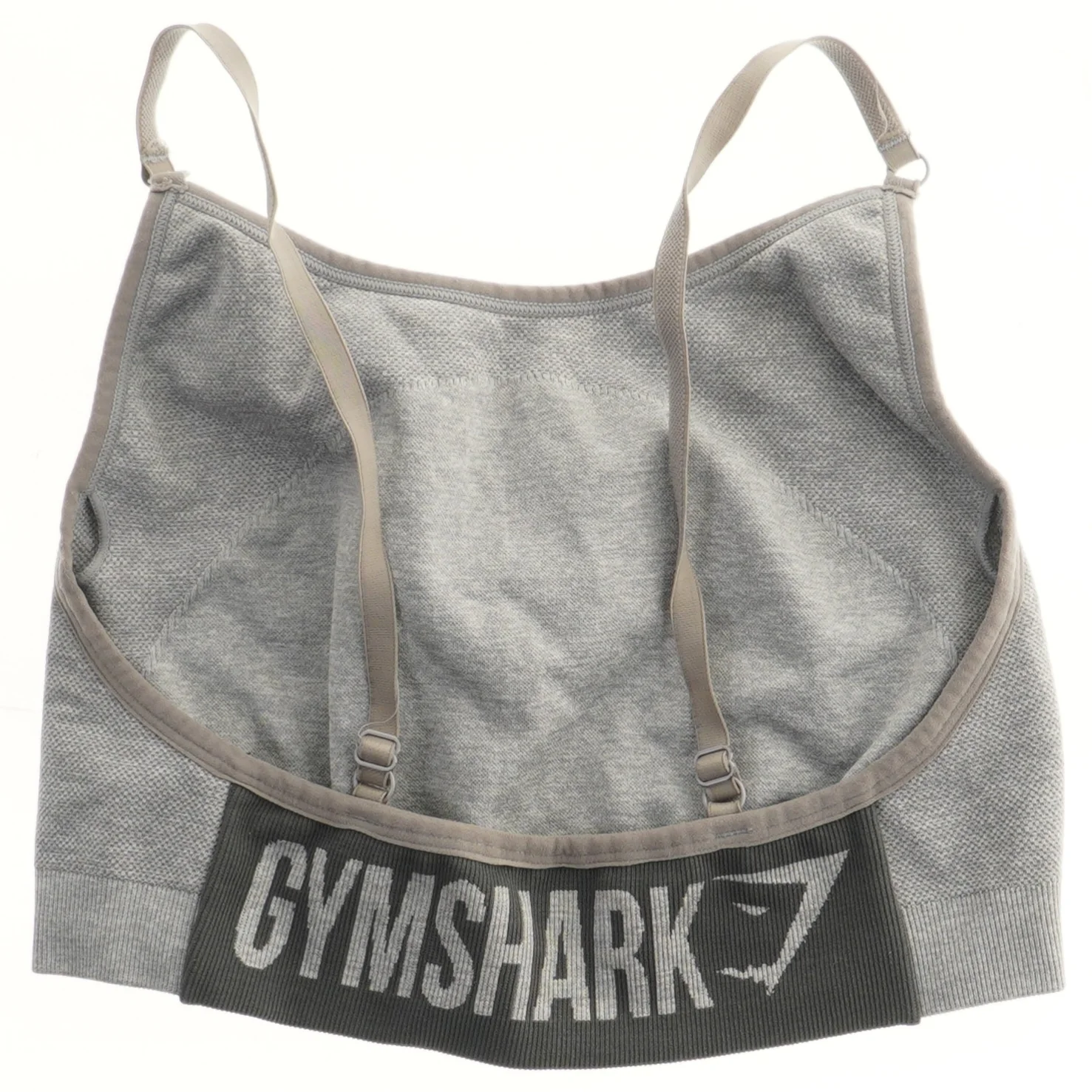 Grå sports-bh med stropper fra Gymshark (str. M)