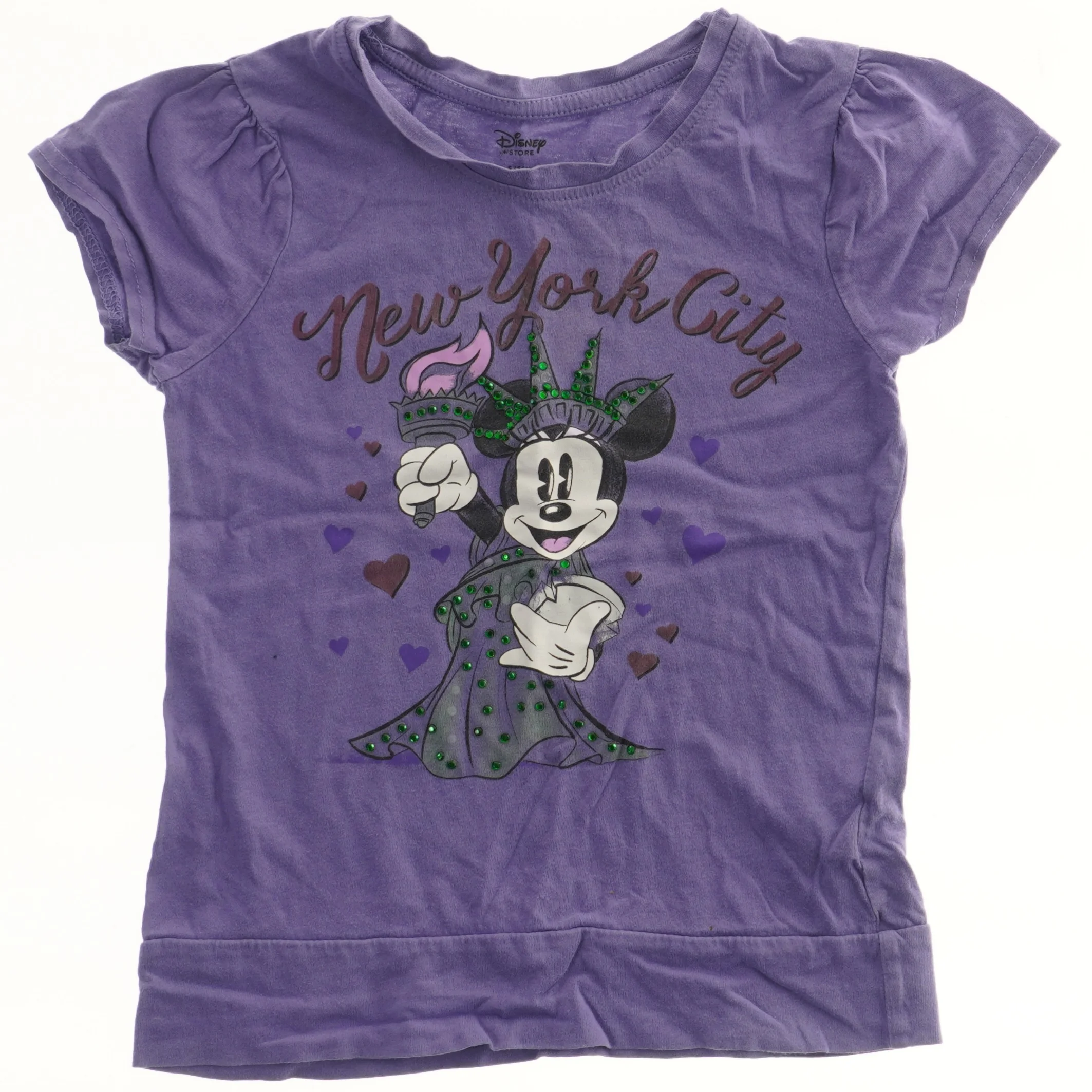 Lilla T-Shirt med Minnie Mouse tryk fra Disney (str. 116)