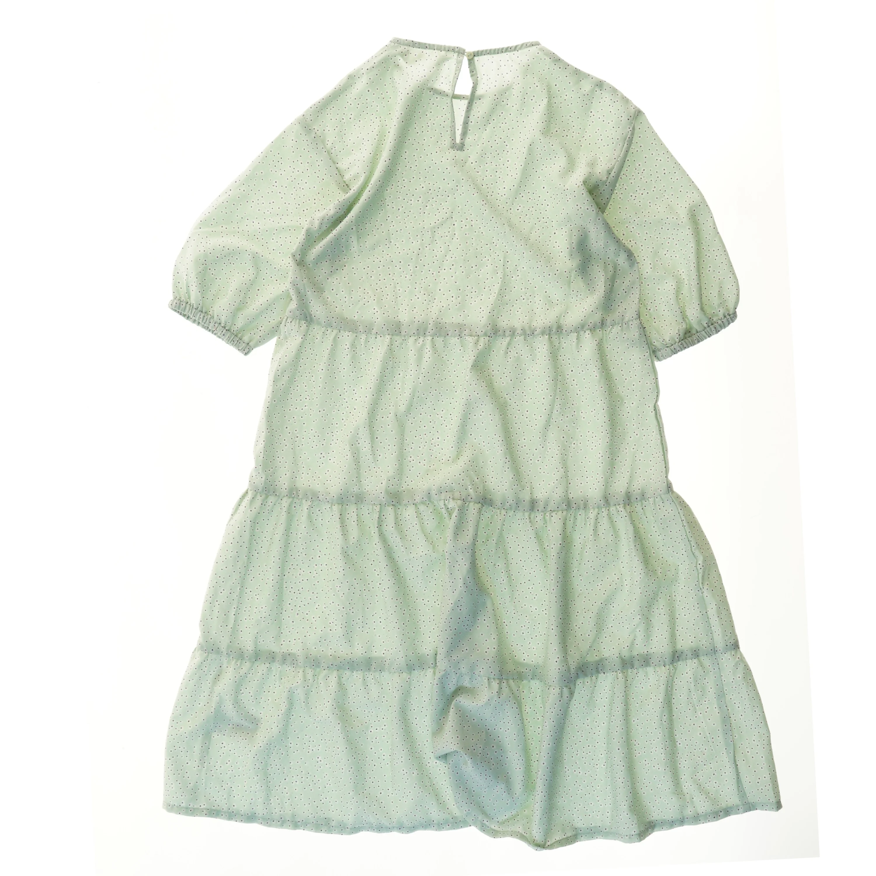 Langærmet kjole med flæser  (str. 146)