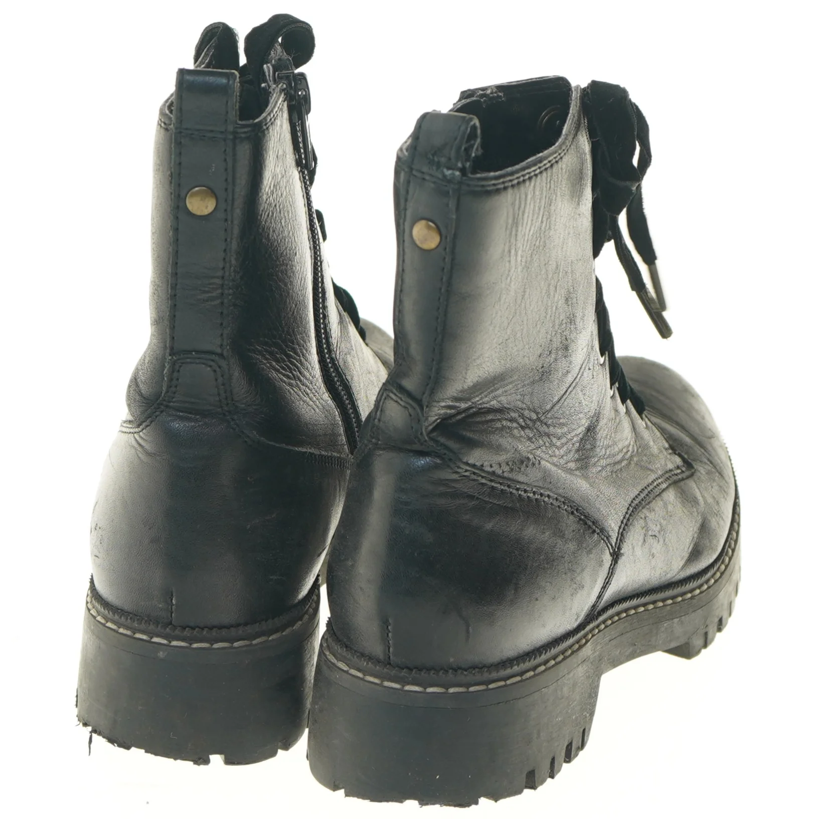 Sort læderstøvle str. 36 fra Next (str. 36 )