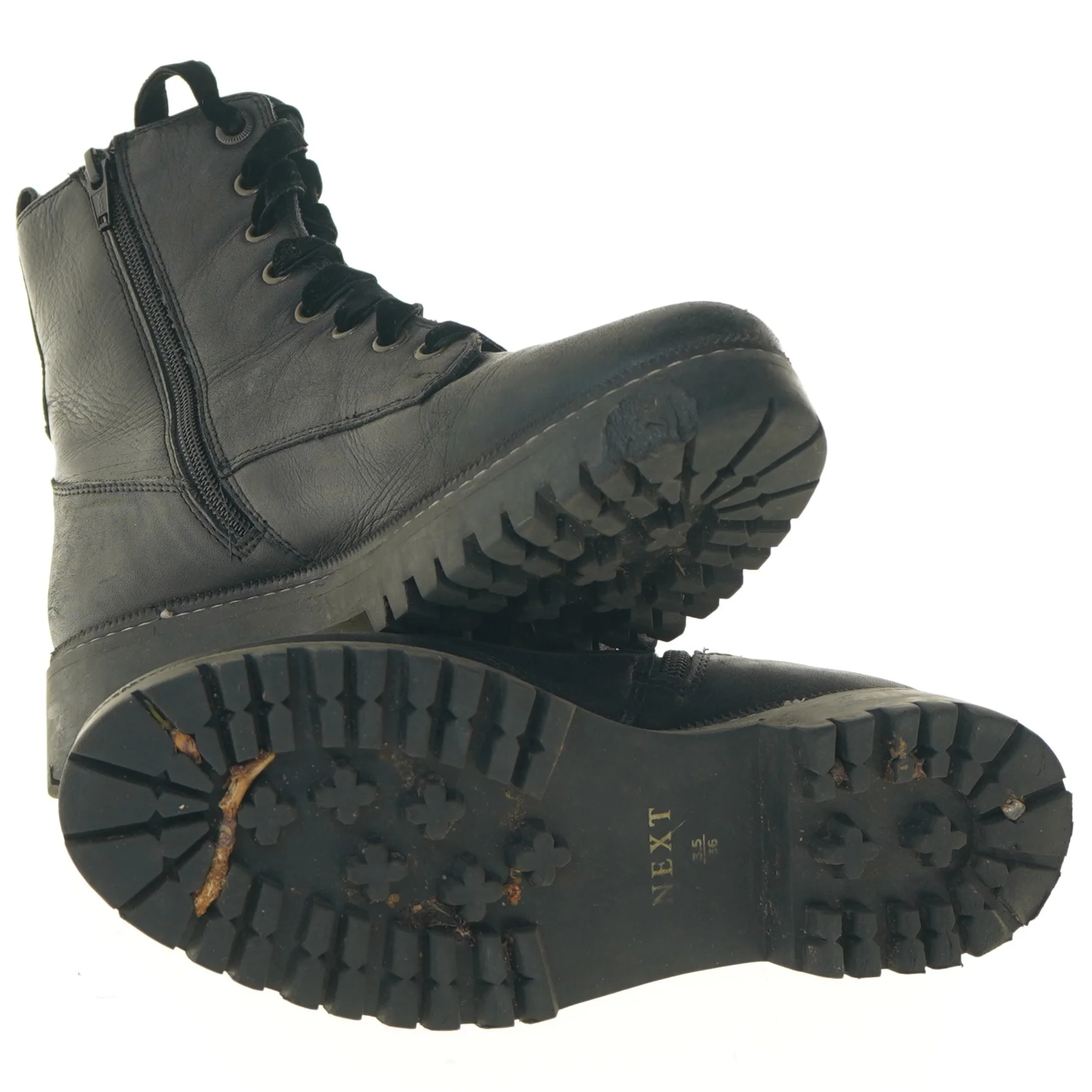 Sort læderstøvle str. 36 fra Next (str. 36 )