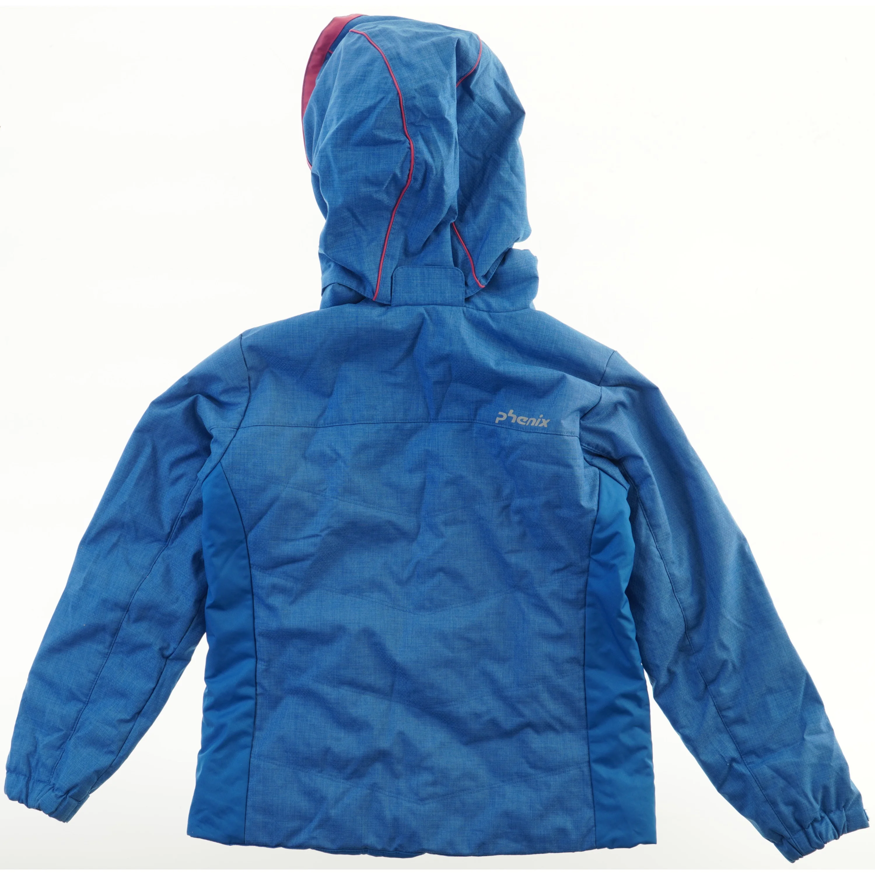 Blå vinterjakke med hætte (str. 152)