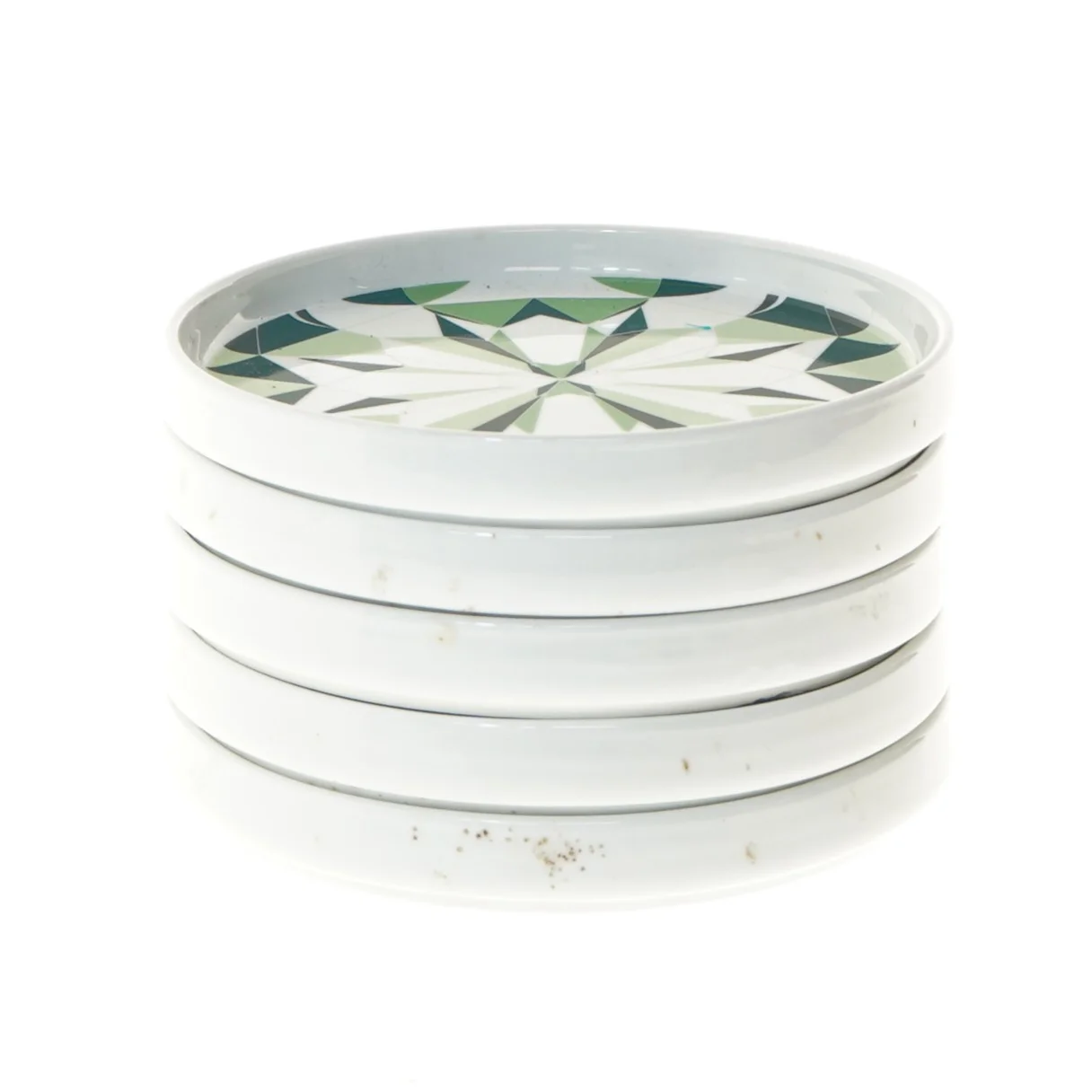 Keramiske coasters med geometrisk design fra BoConcept (str. Ø 14,5 cm)