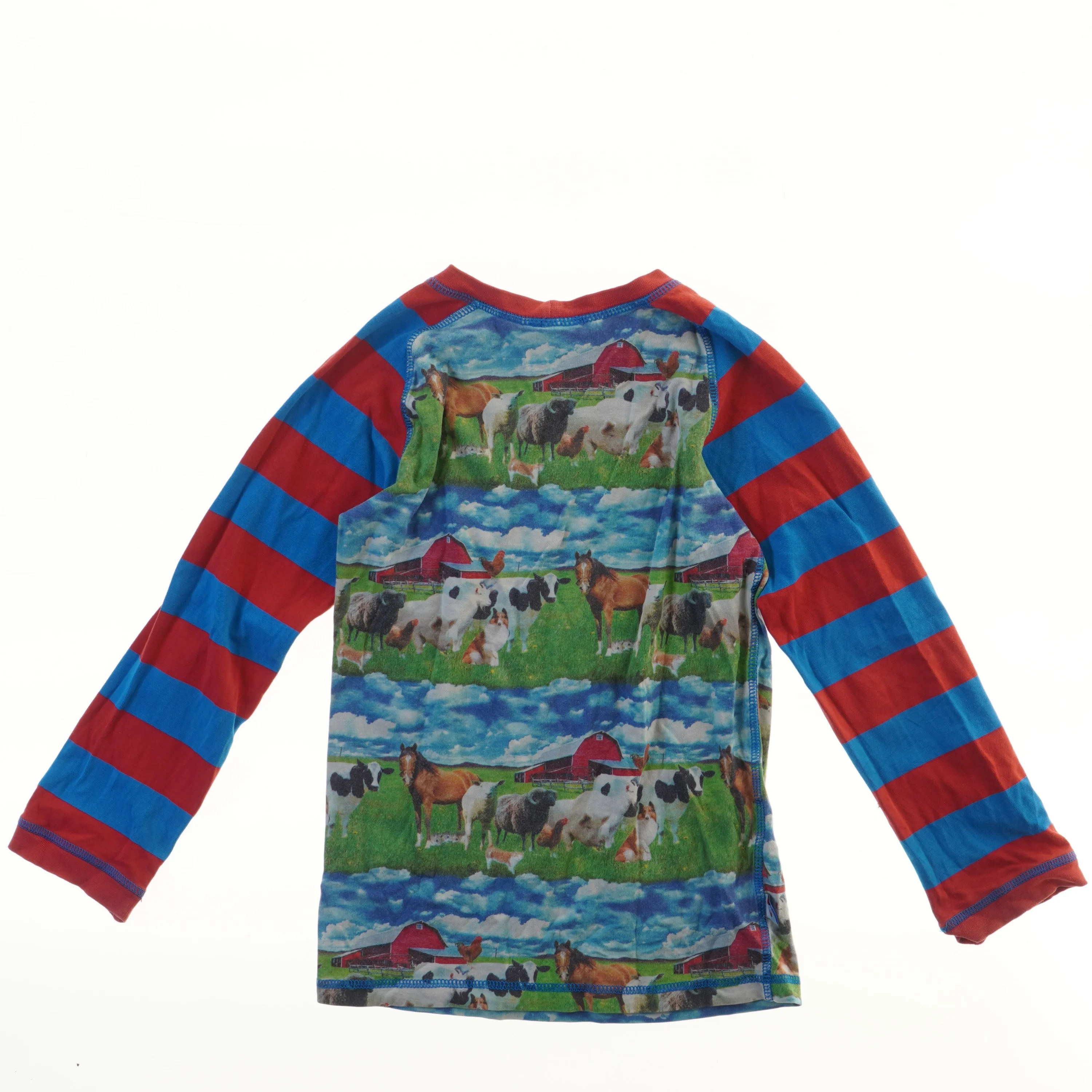 Molo langærmet børnebluse med bondegårdmotiv (str. 128)