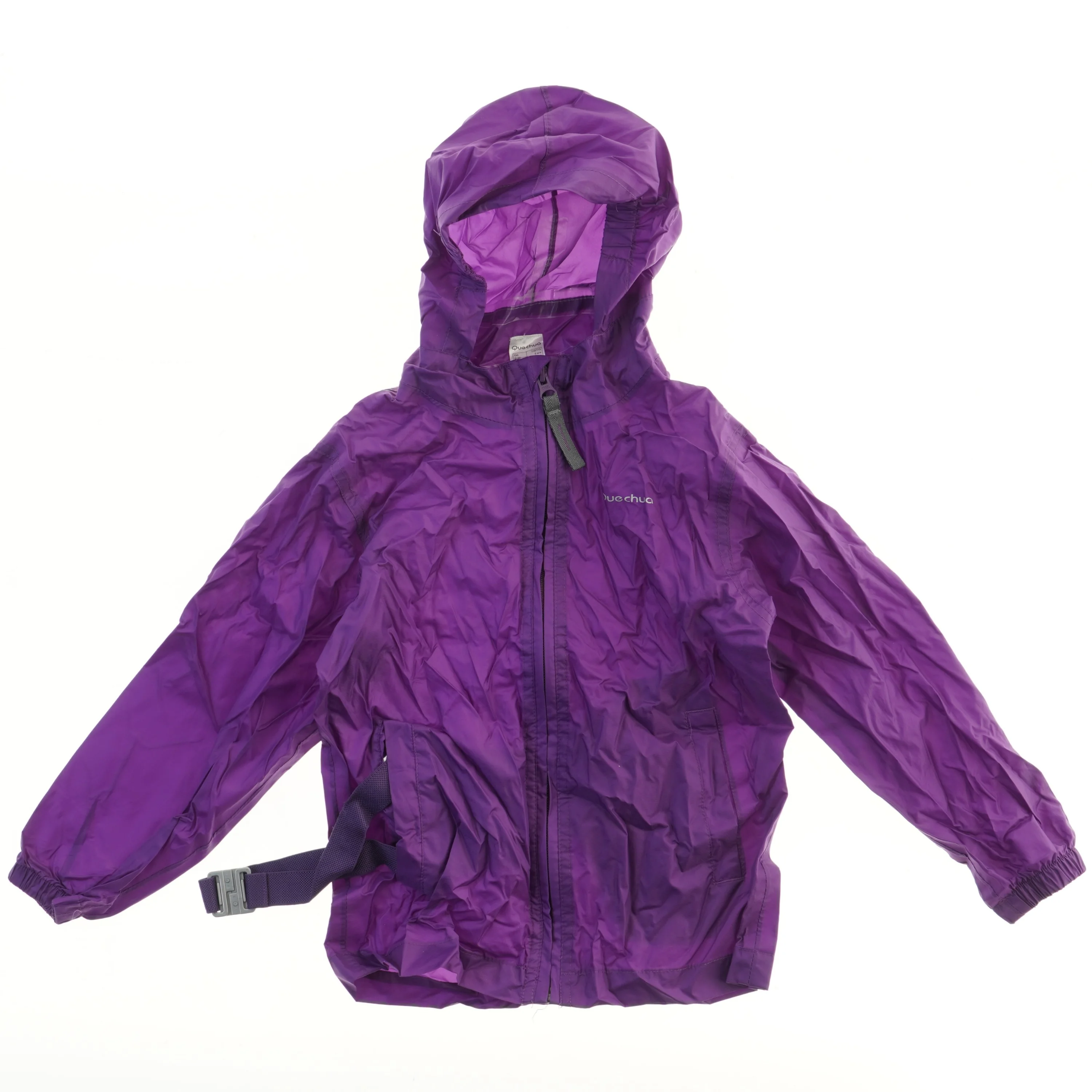 Regnjakke med hætte fra Quechua (str. 110)