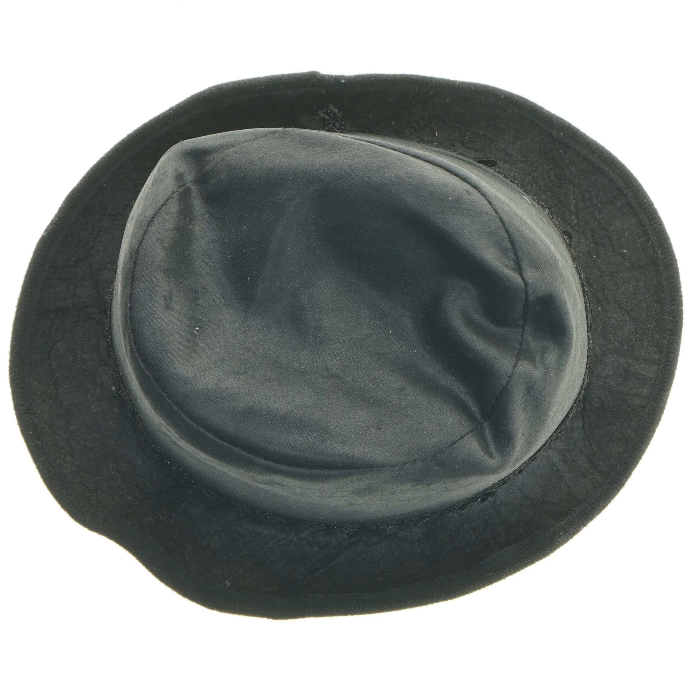 Sort hat med dekorativ bånd (str. Ø 18 cm)